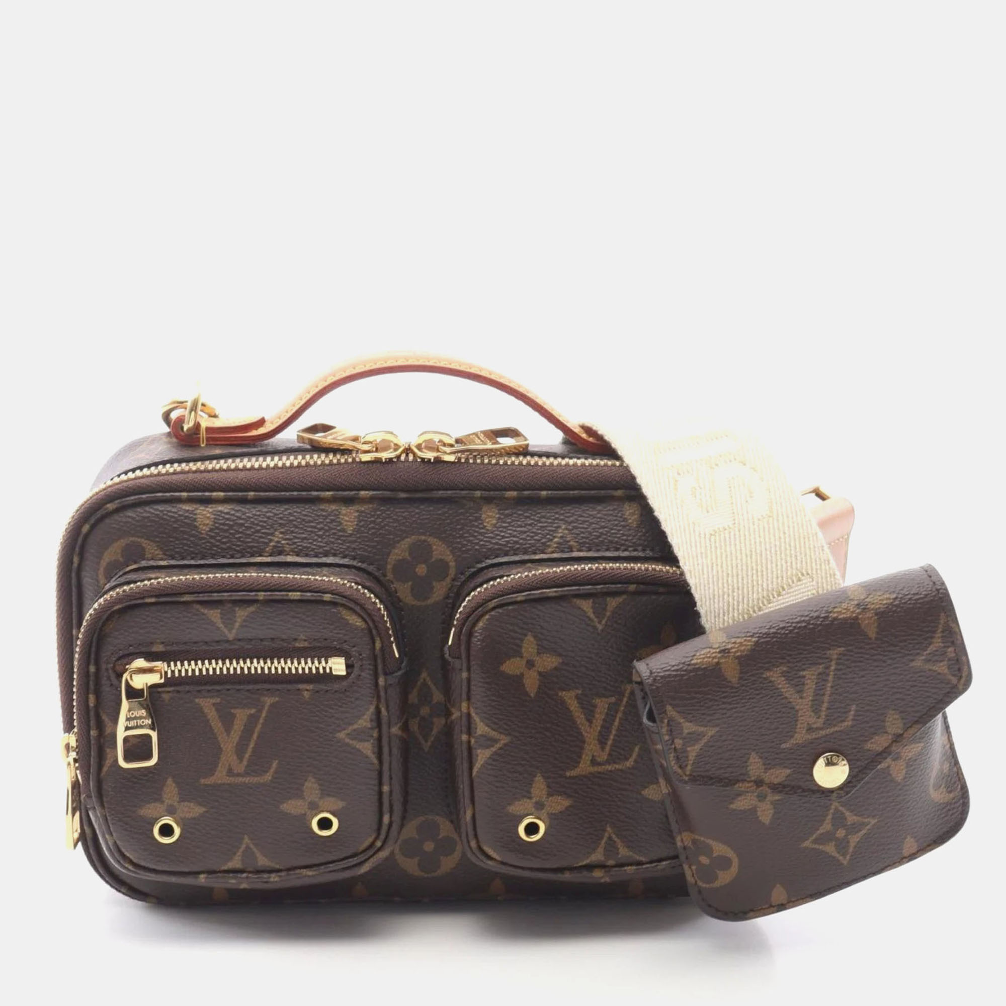 Louis Vuitton Utility Crossbody Brown Monogram Coated Canvas Leather Handbag
