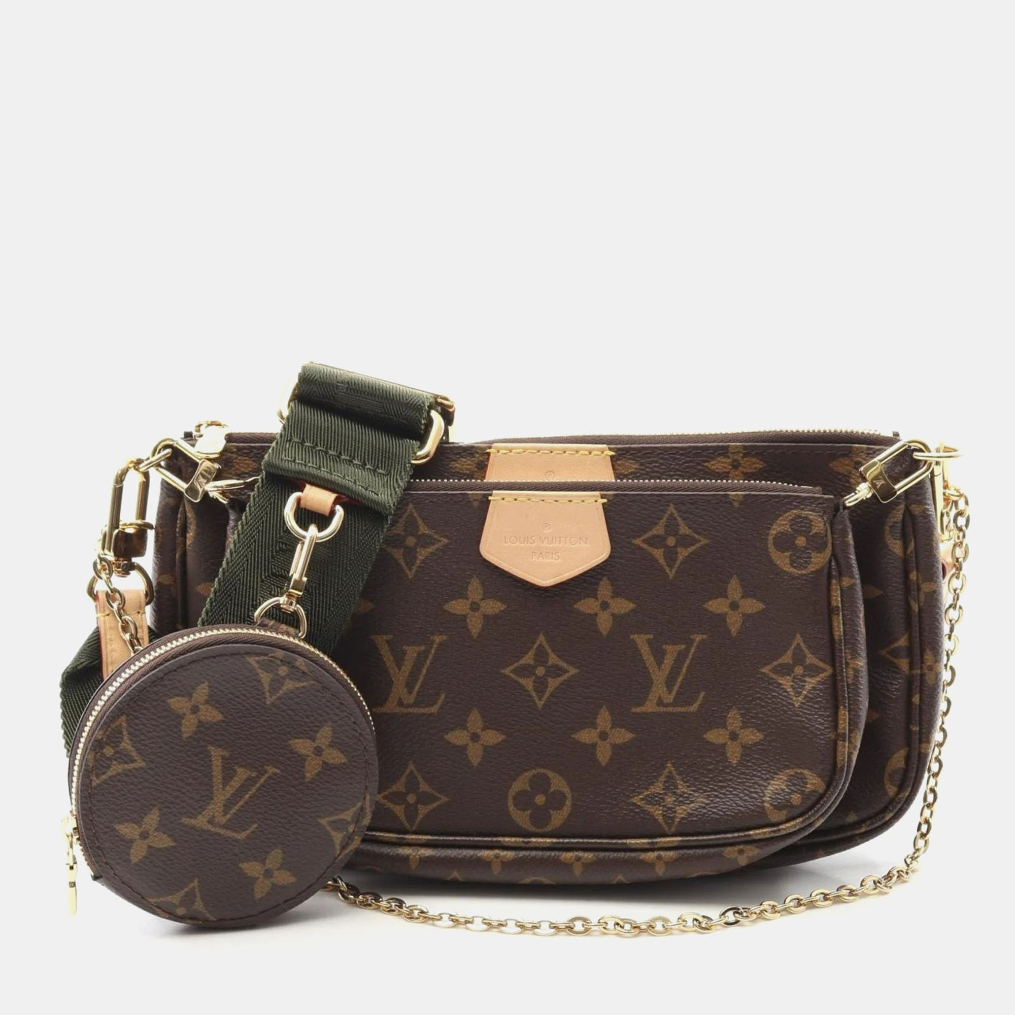 

Louis Vuitton Multi Pochette Accessoires Brown Khaki Monogram Coated Canvas Shoulder Bag