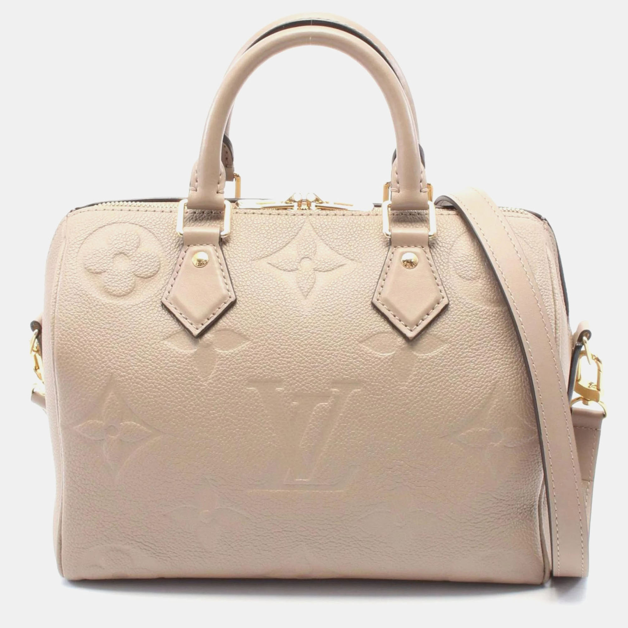 

Louis Vuitton Speedy Bandouliere 25 Beige Monogram Empreinte Leather Handbag