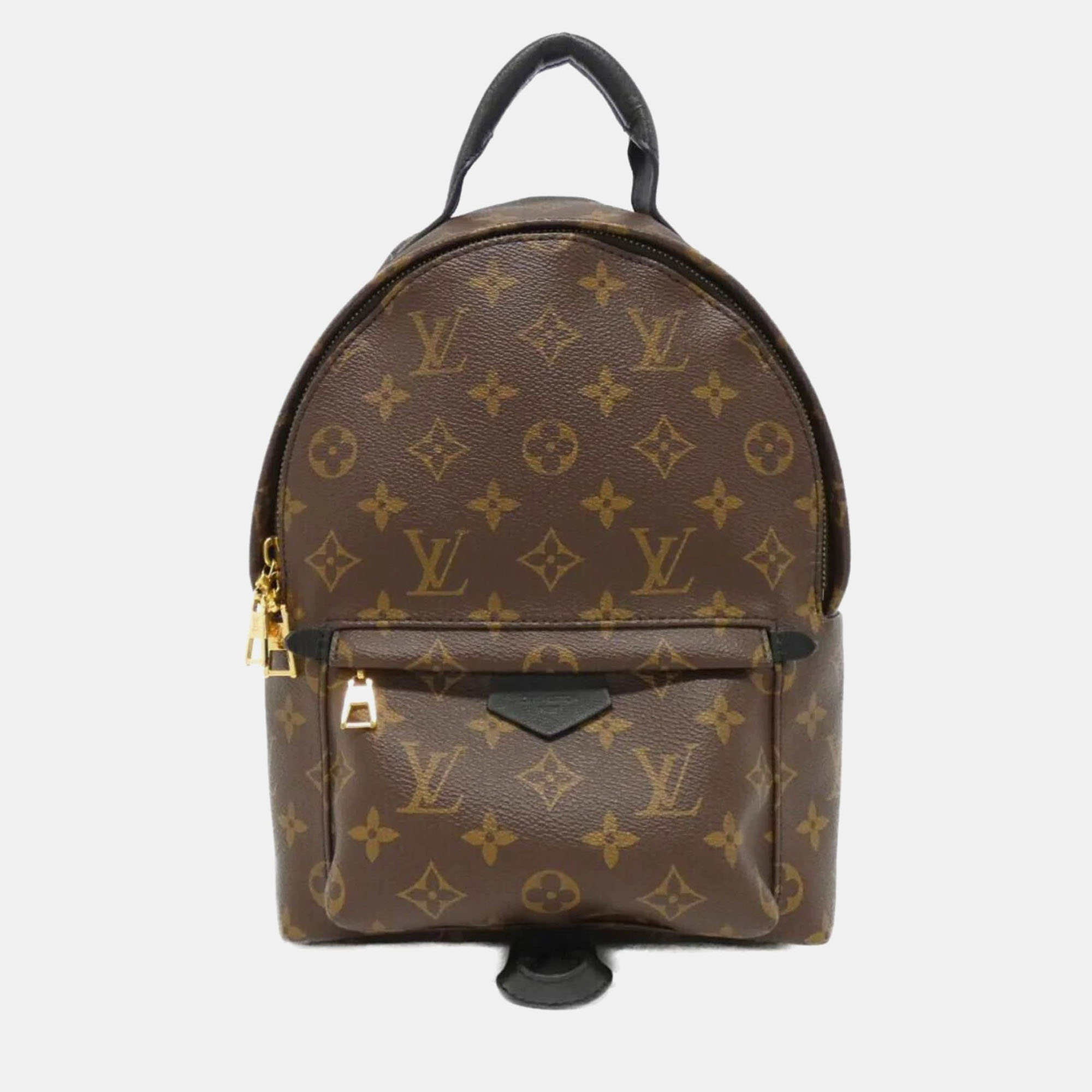 Pre-owned Louis Vuitton Monogram Palm Springs Backpack Pm In Brown