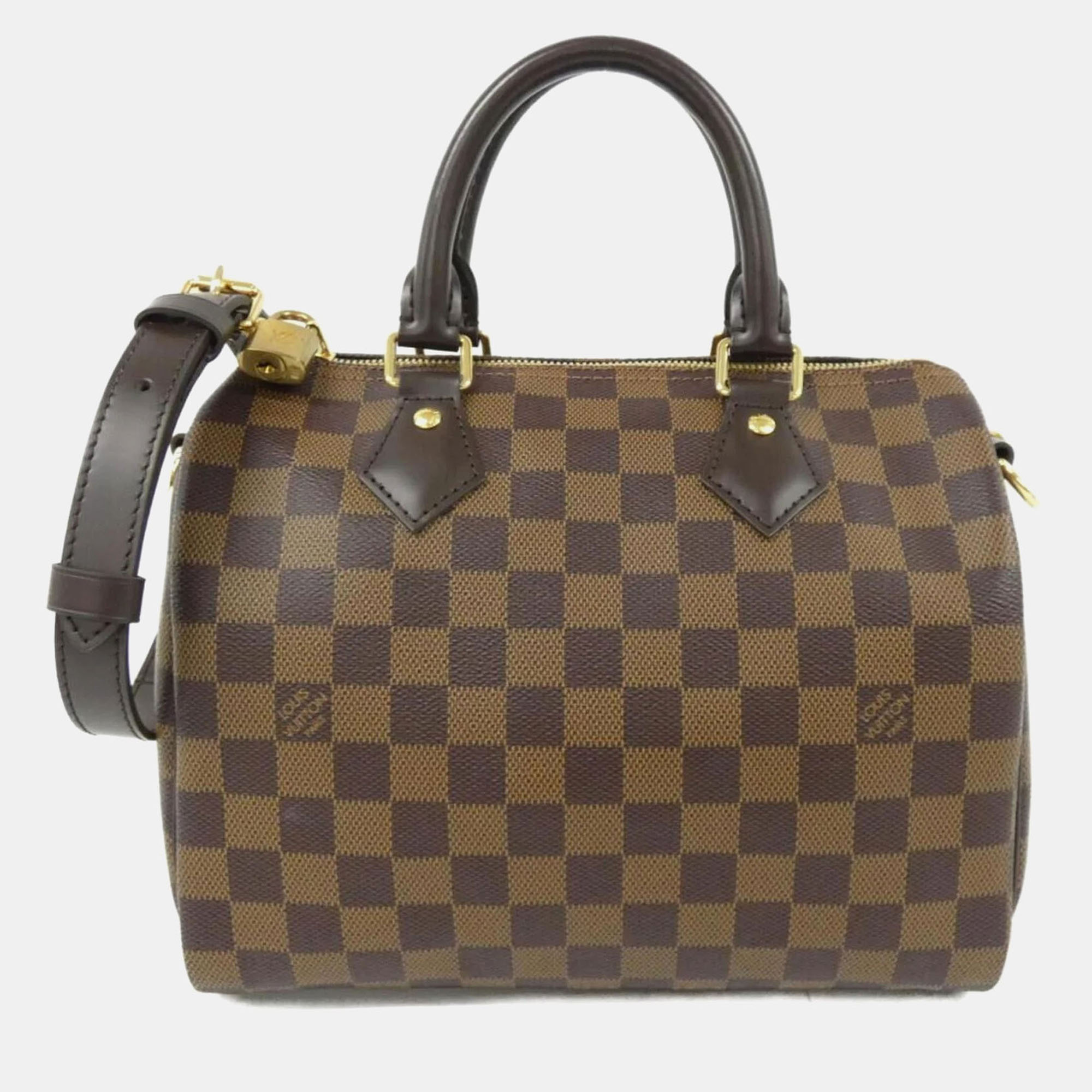 

Louis Vuitton Speedy Bandoulière Brown Damier Ebene Coated Canvas Leather Boston Bag