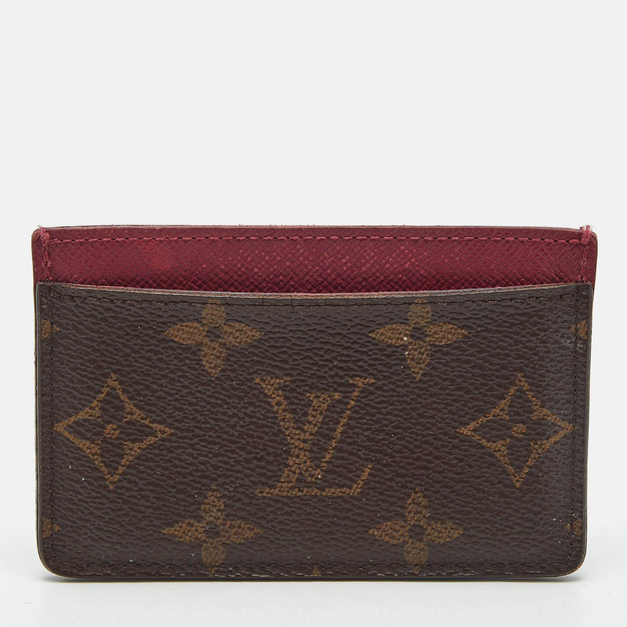 Pre-owned Louis Vuitton Fuchsia Monogram Canvas Card Holder In Pink
