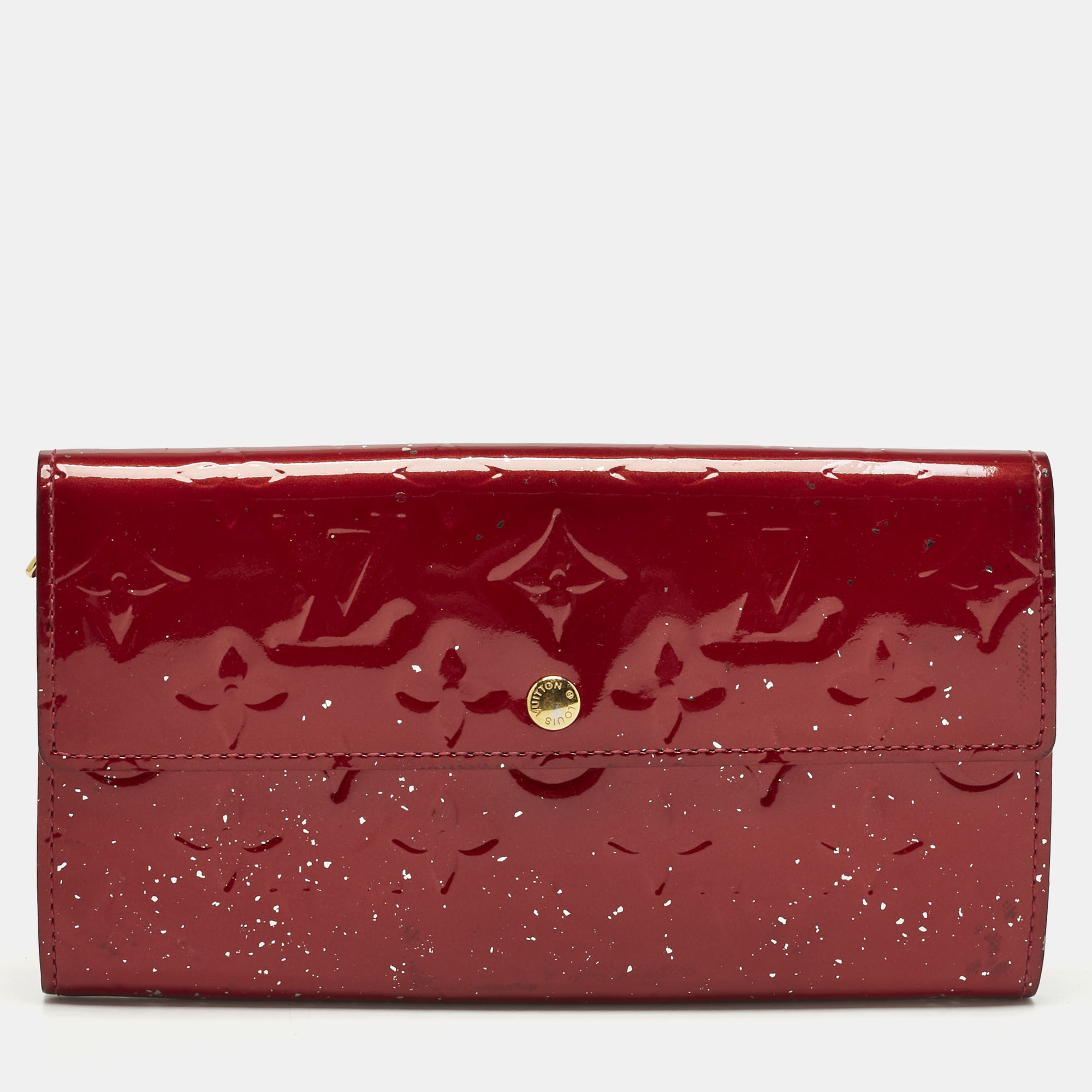 

Louis Vuitton Pomme D’amour Monogram Vernis Leather Sarah Wallet, Red