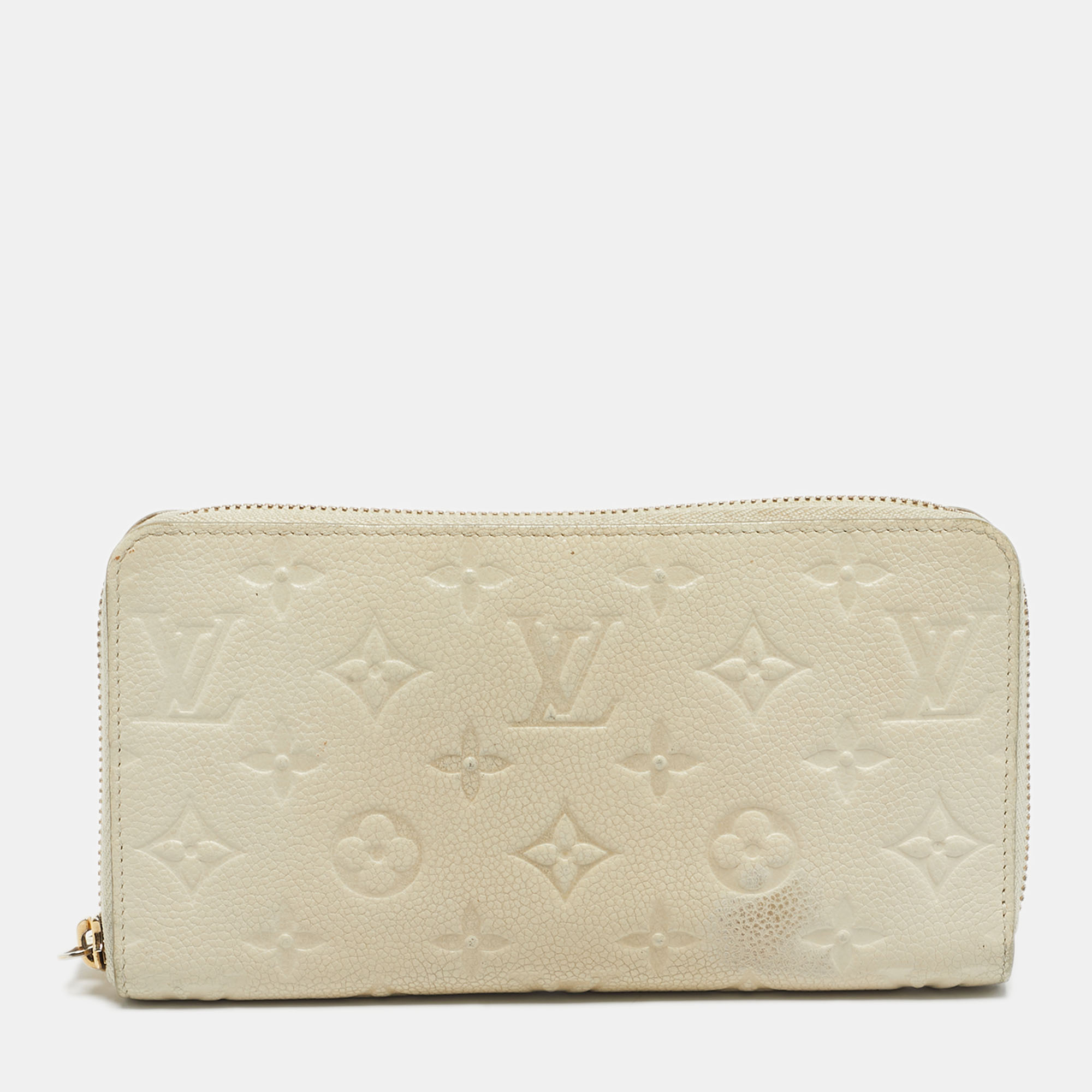

Louis Vuitton Off White Monogram Empreinte Leather Zippy Wallet