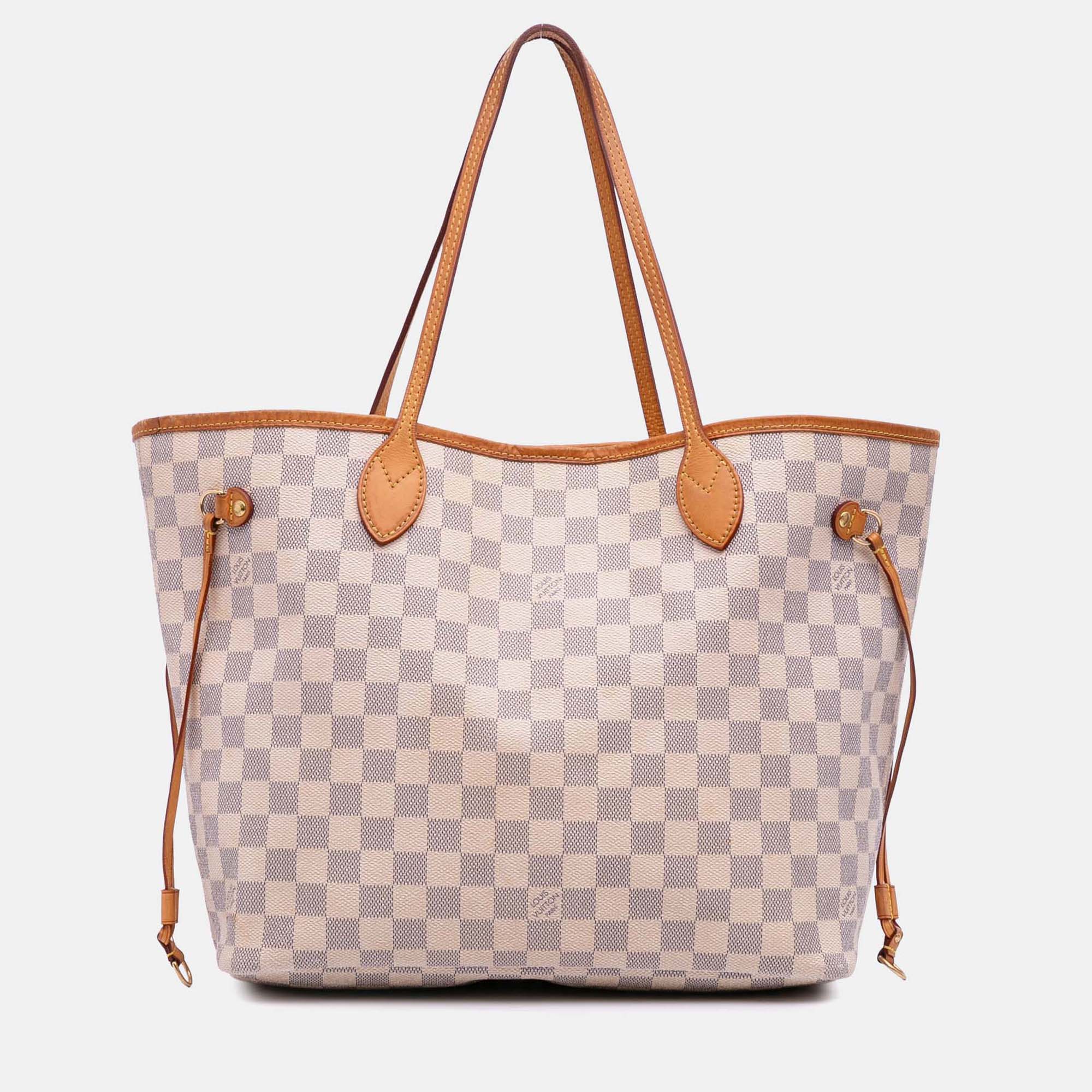 

Louis Vuitton White Damier Azur Neverfull MM