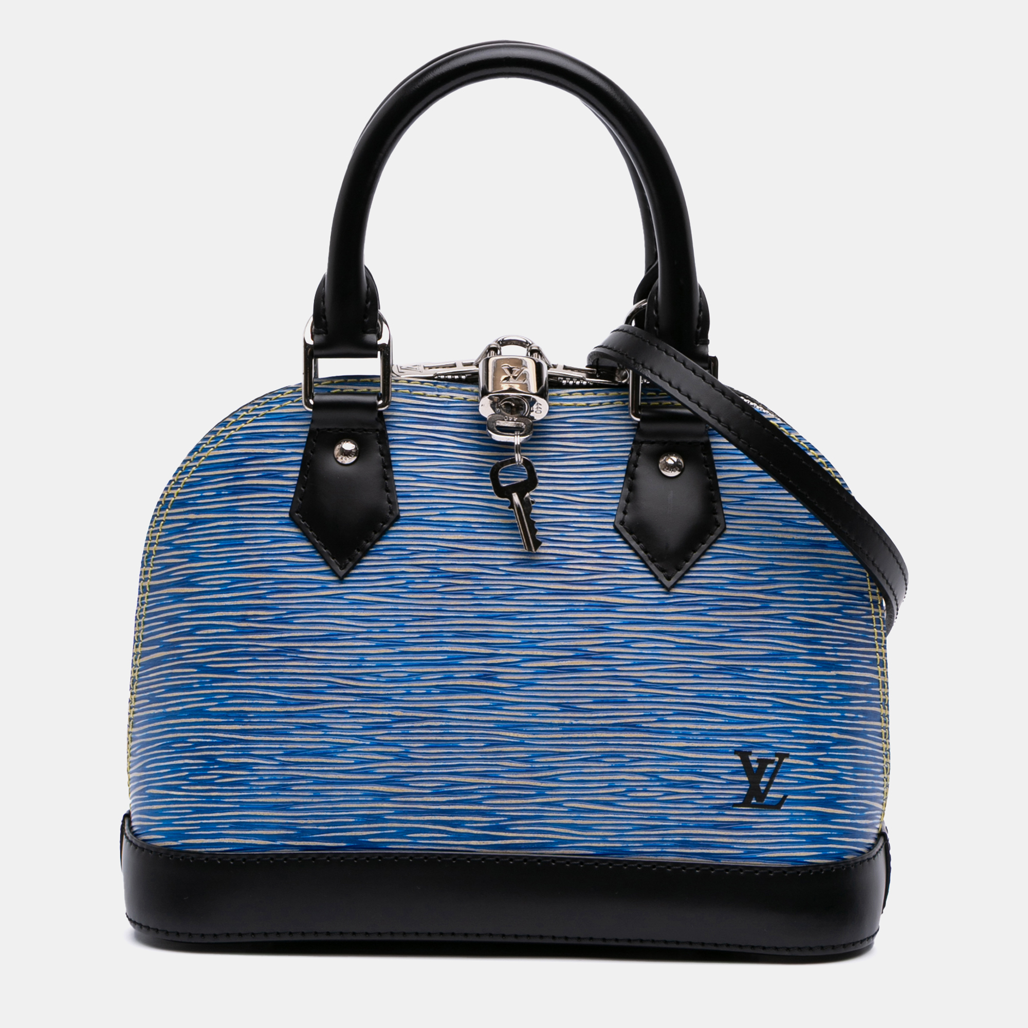 

Louis Vuitton Black Blue Epi Denim Alma BB