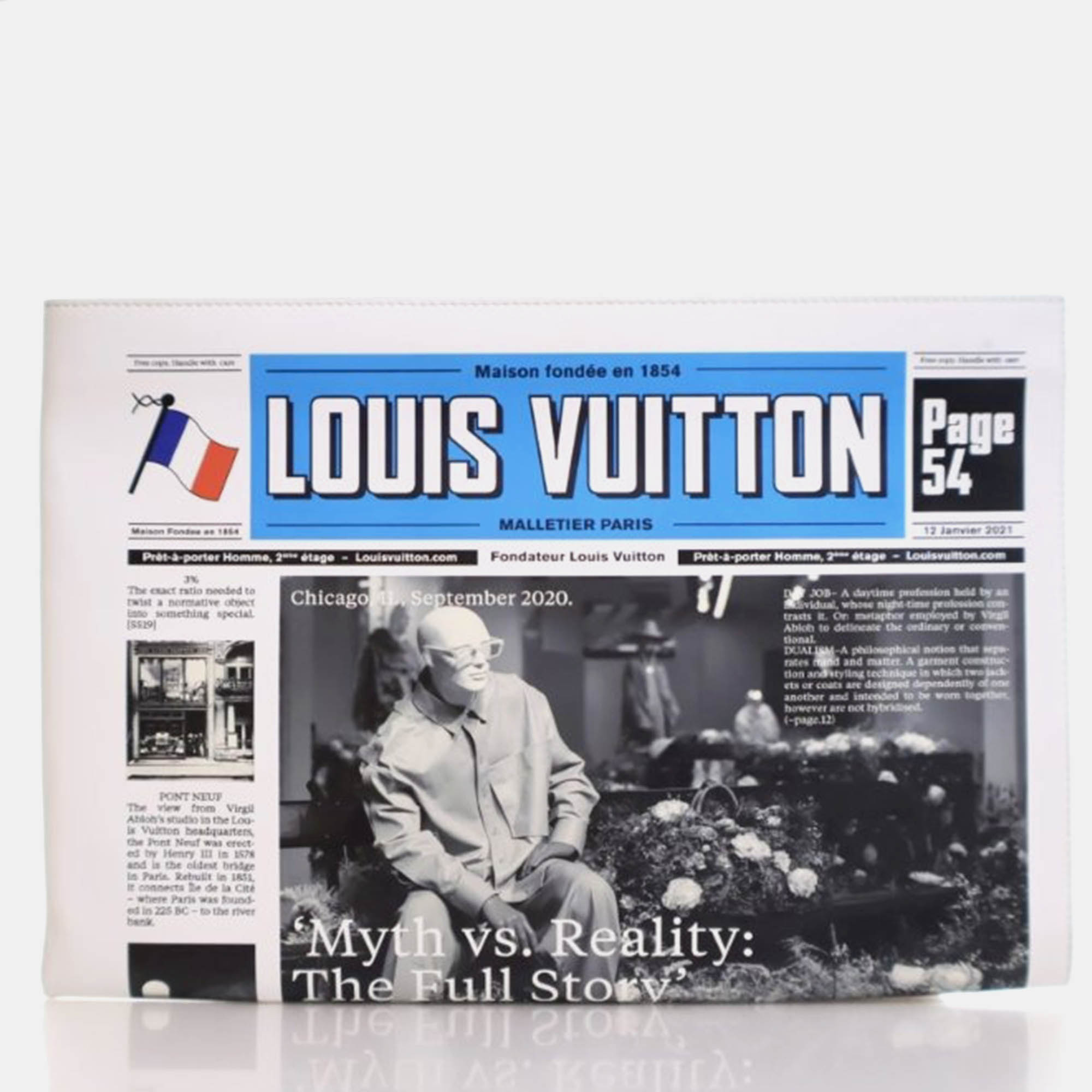 Pre-owned Louis Vuitton Calfskin Newspaper Pouch In Multi