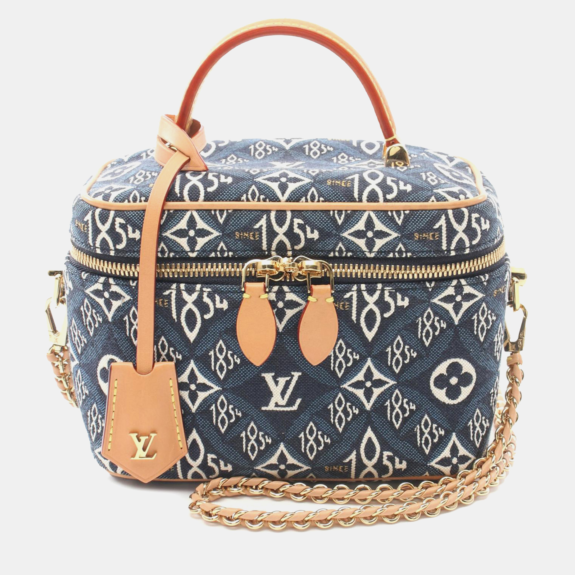 Pre-owned Louis Vuitton Blue Monogram Since 1854 Vanity Case Pm
