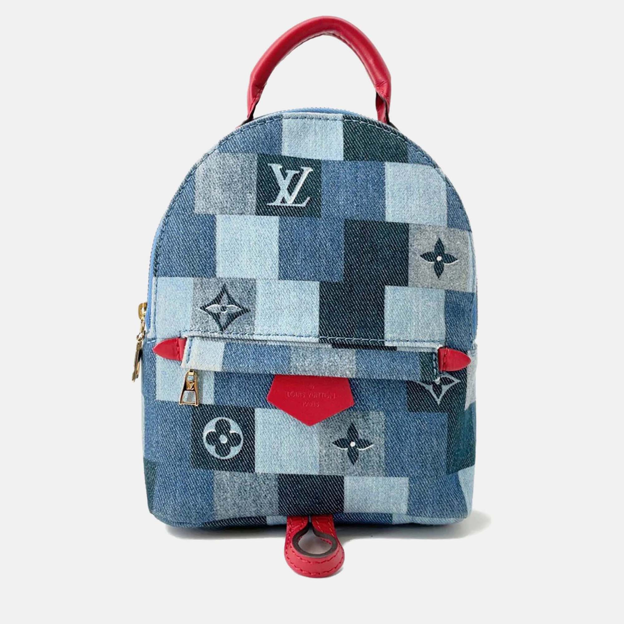 

Louis Vuitton Palm Springs Mini Blue Red Monogram Denim Backpack