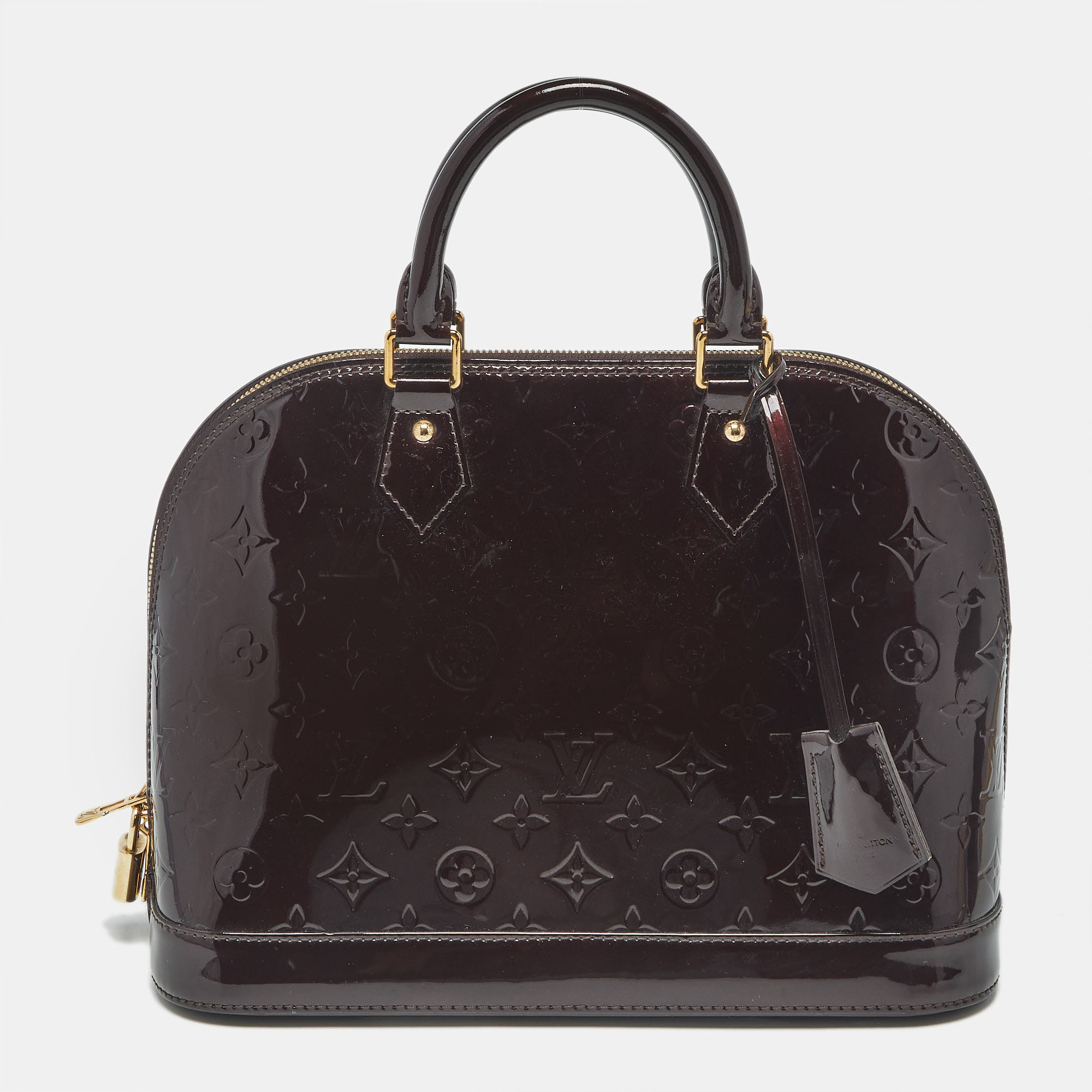 

Louis Vuitton Amarante Monogram Vernis Alma PM Bag w/ Wallet, Burgundy