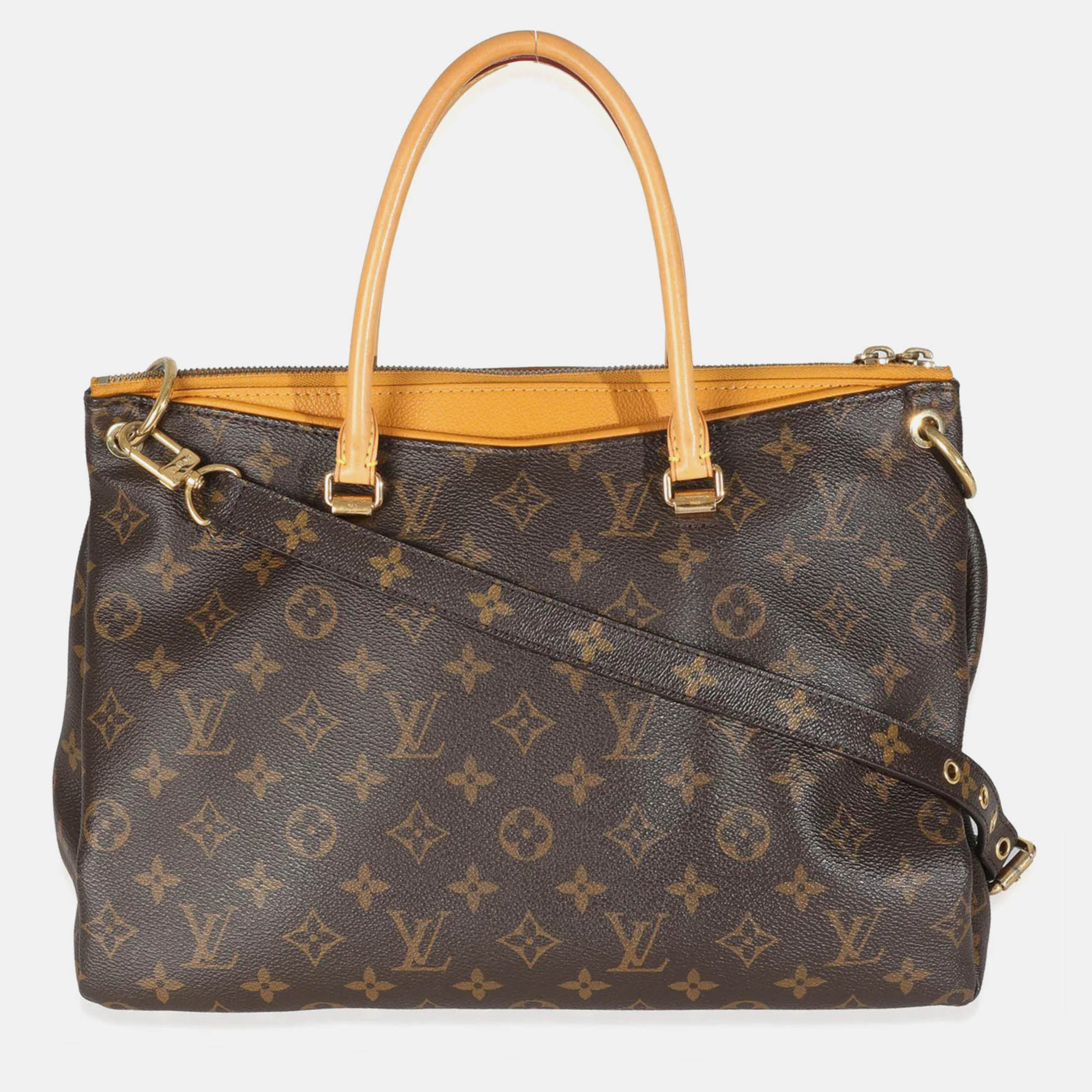 

Louis Vuitton Saffron Monogram Canvas Pallas MM, Brown