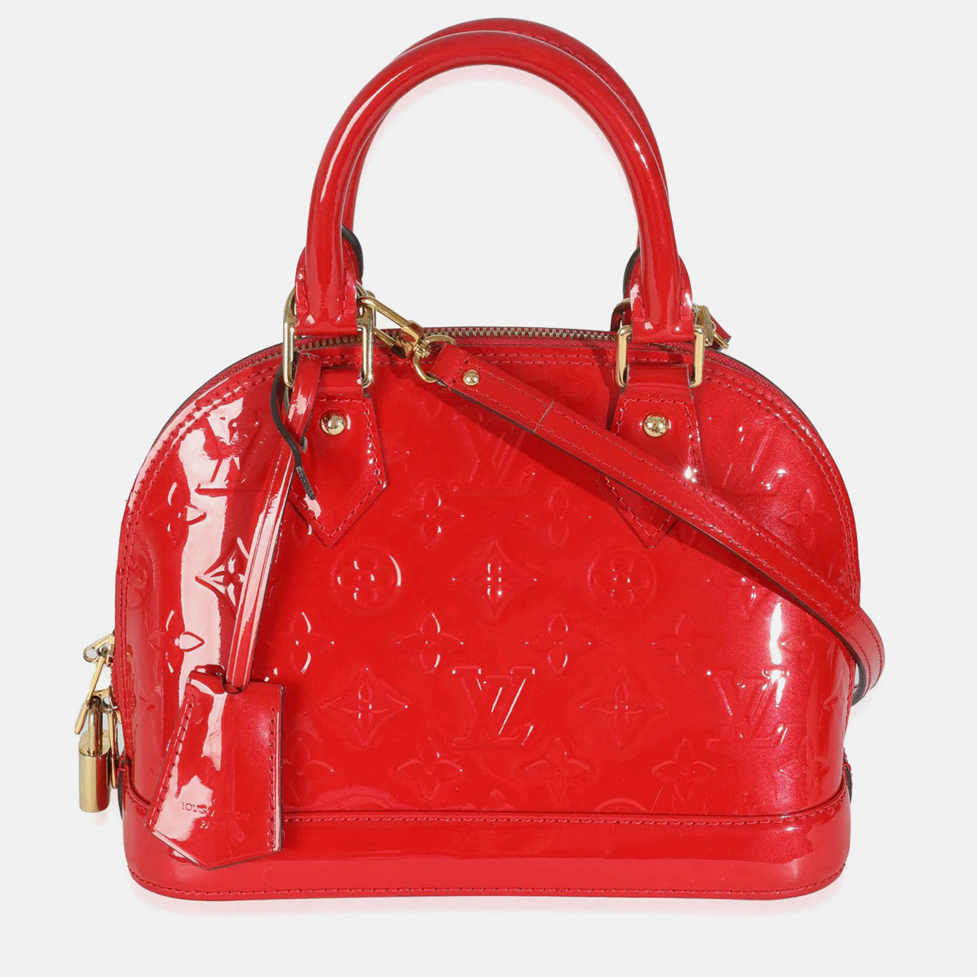 

Louis Vuitton Rose Indien Monogram Vernis Alma BB, Red