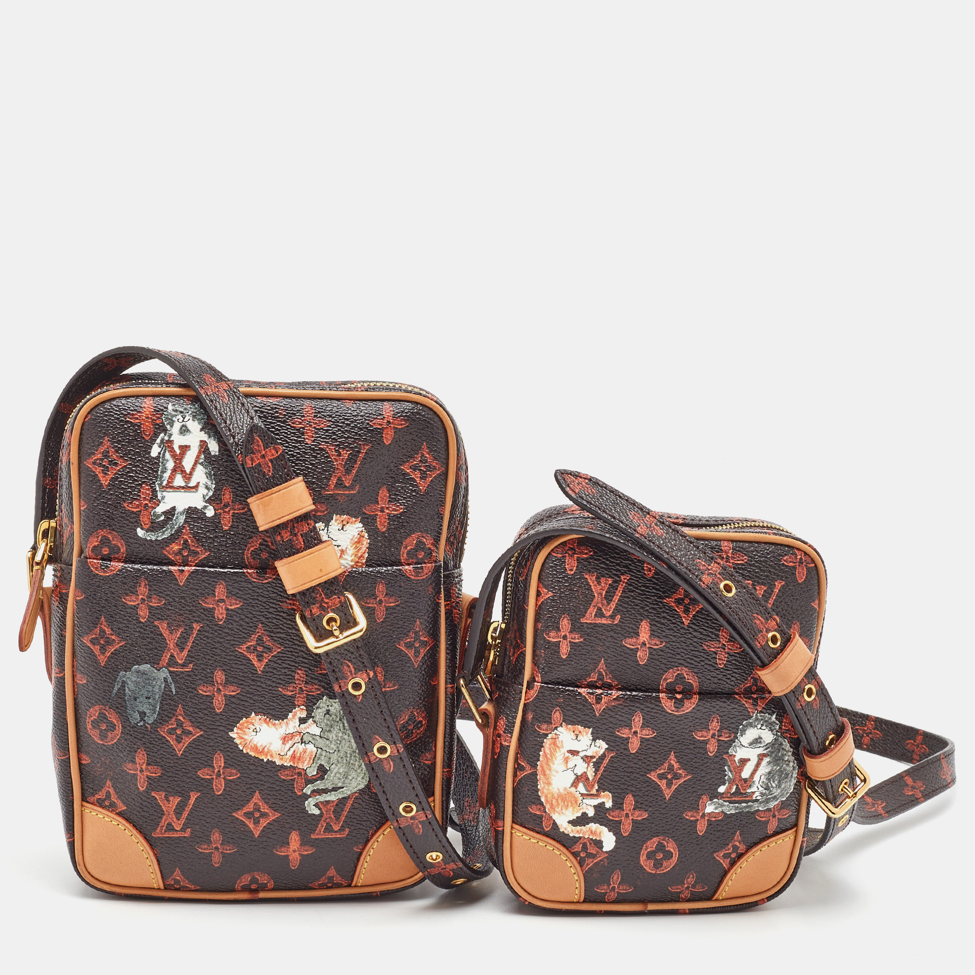 

Louis Vuitton x Grace Coddington Catogram Paname Set Bag, Brown