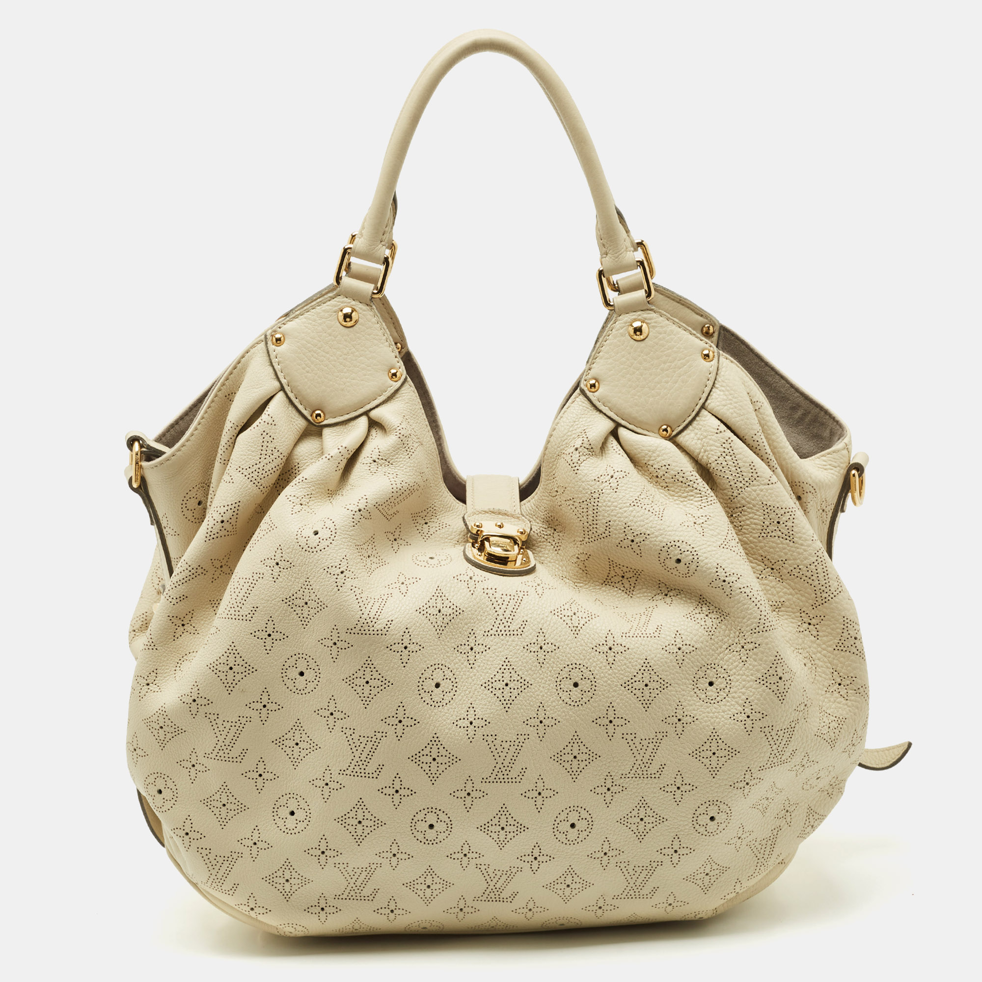 

Louis Vuitton Lin Monogram Mahina Leather Surya  Bag, White