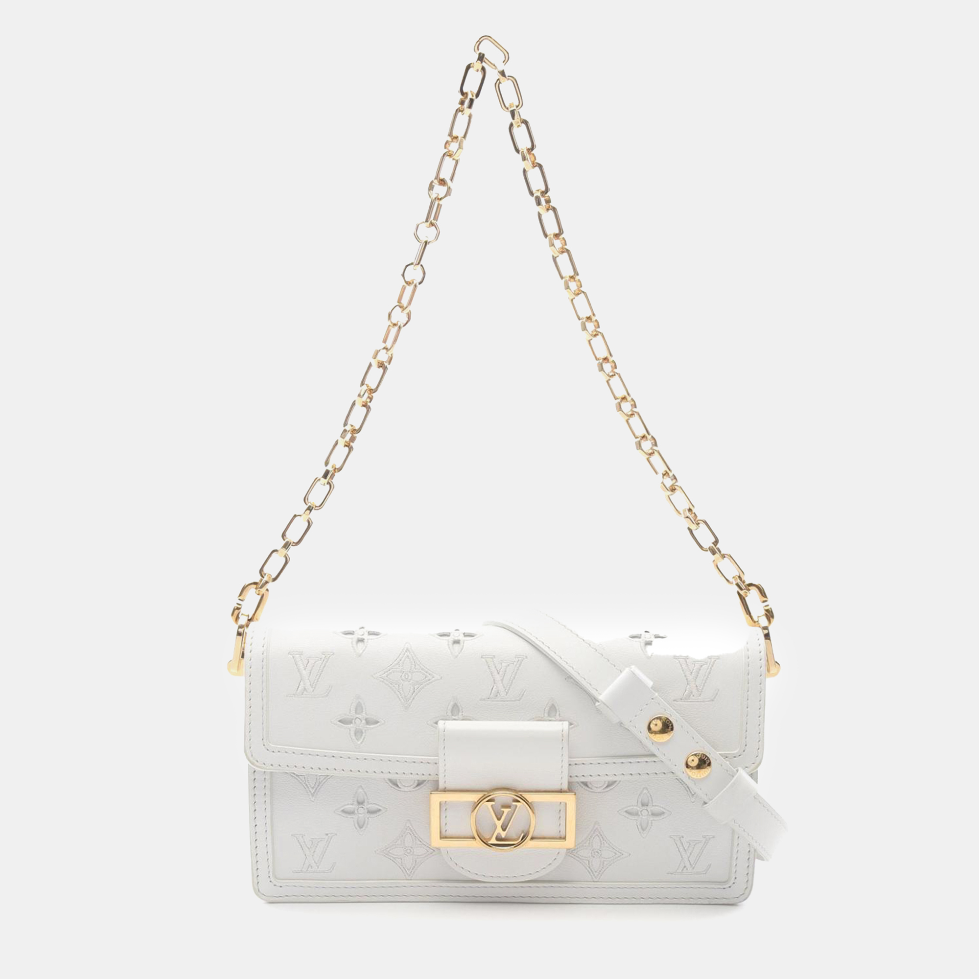 

Louis Vuitton White Monogram Dauphine Broderie East West