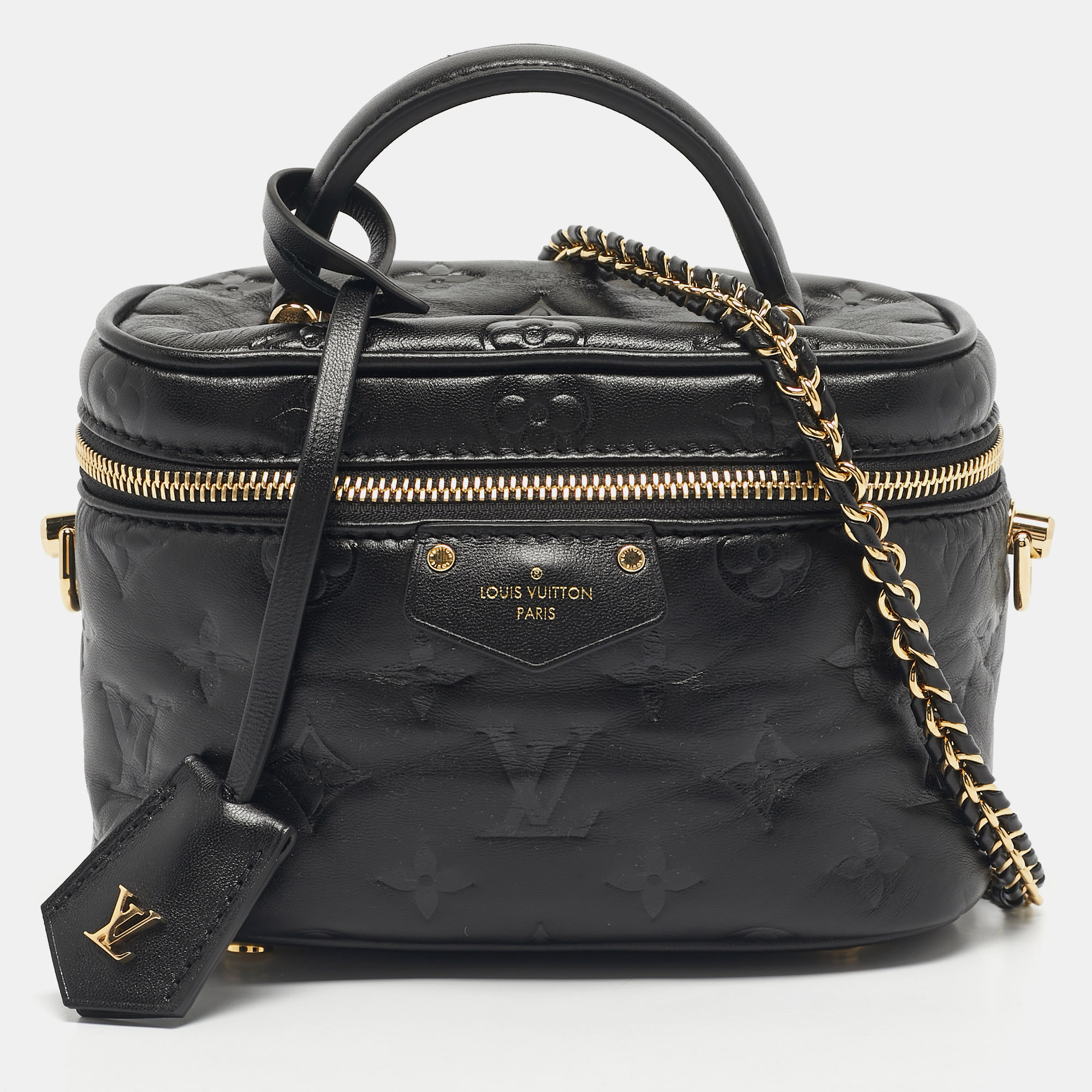 

Louis Vuitton Monogram Empreinte Leather Vanity PM Bag, Black