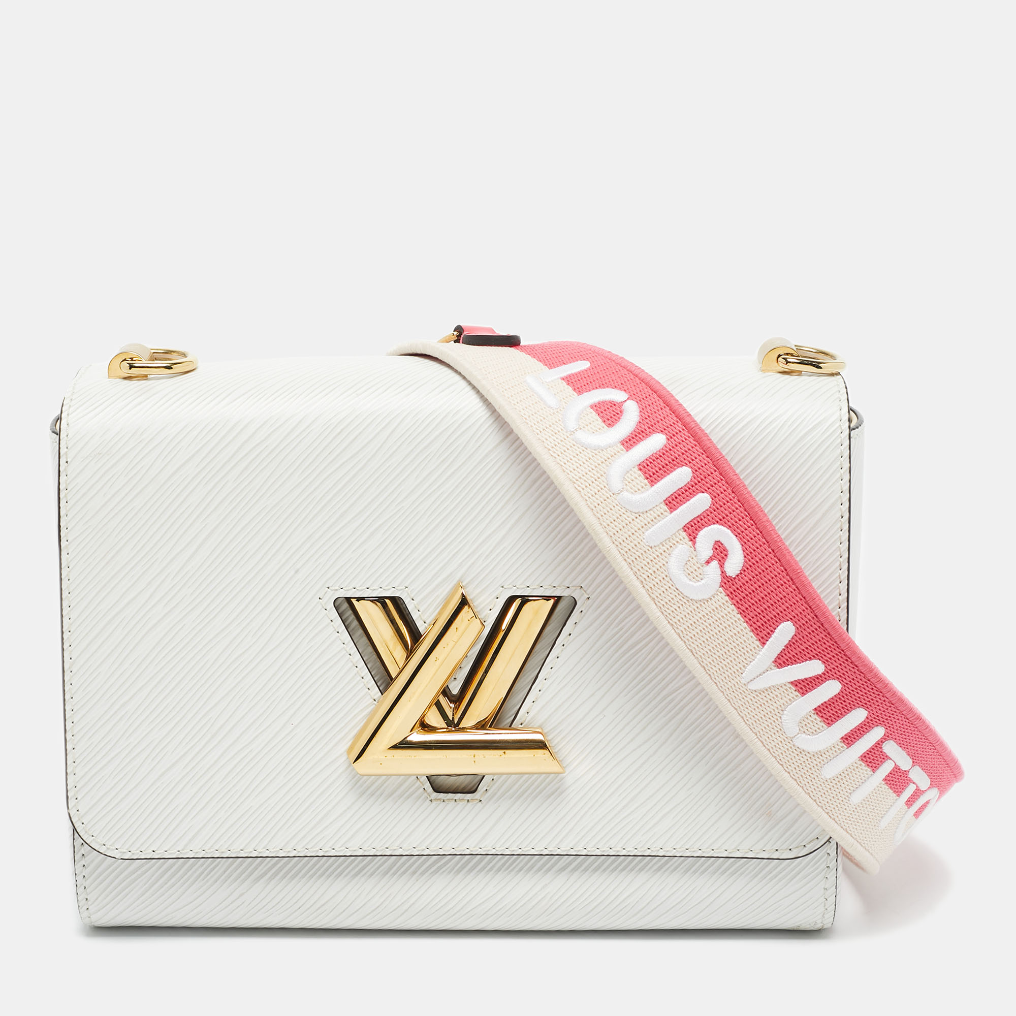 

Louis Vuitton White Epi Leather Twist MM Bag