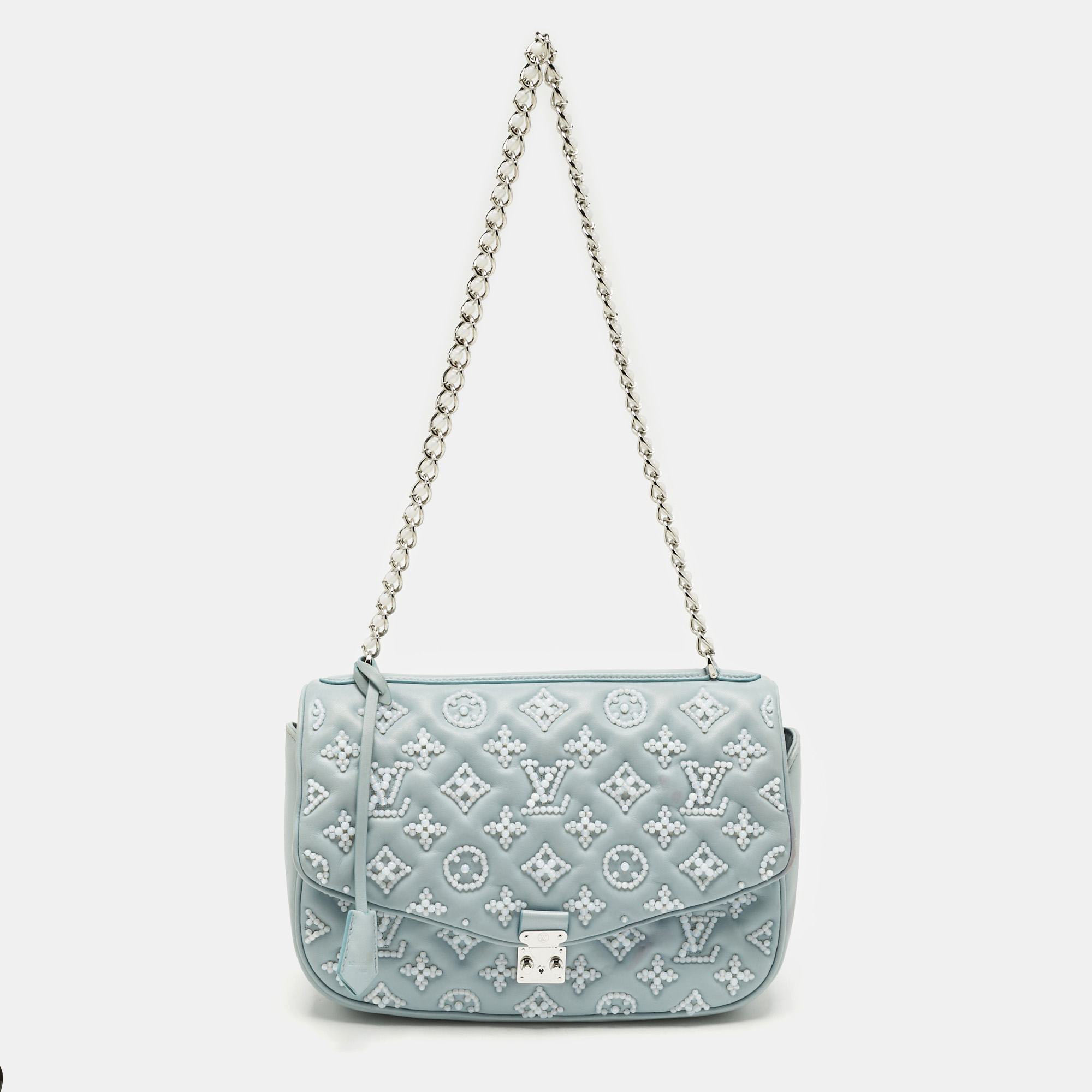 

Louis Vuitton Blue Monogram Leather Mama Perles Pochette Bag