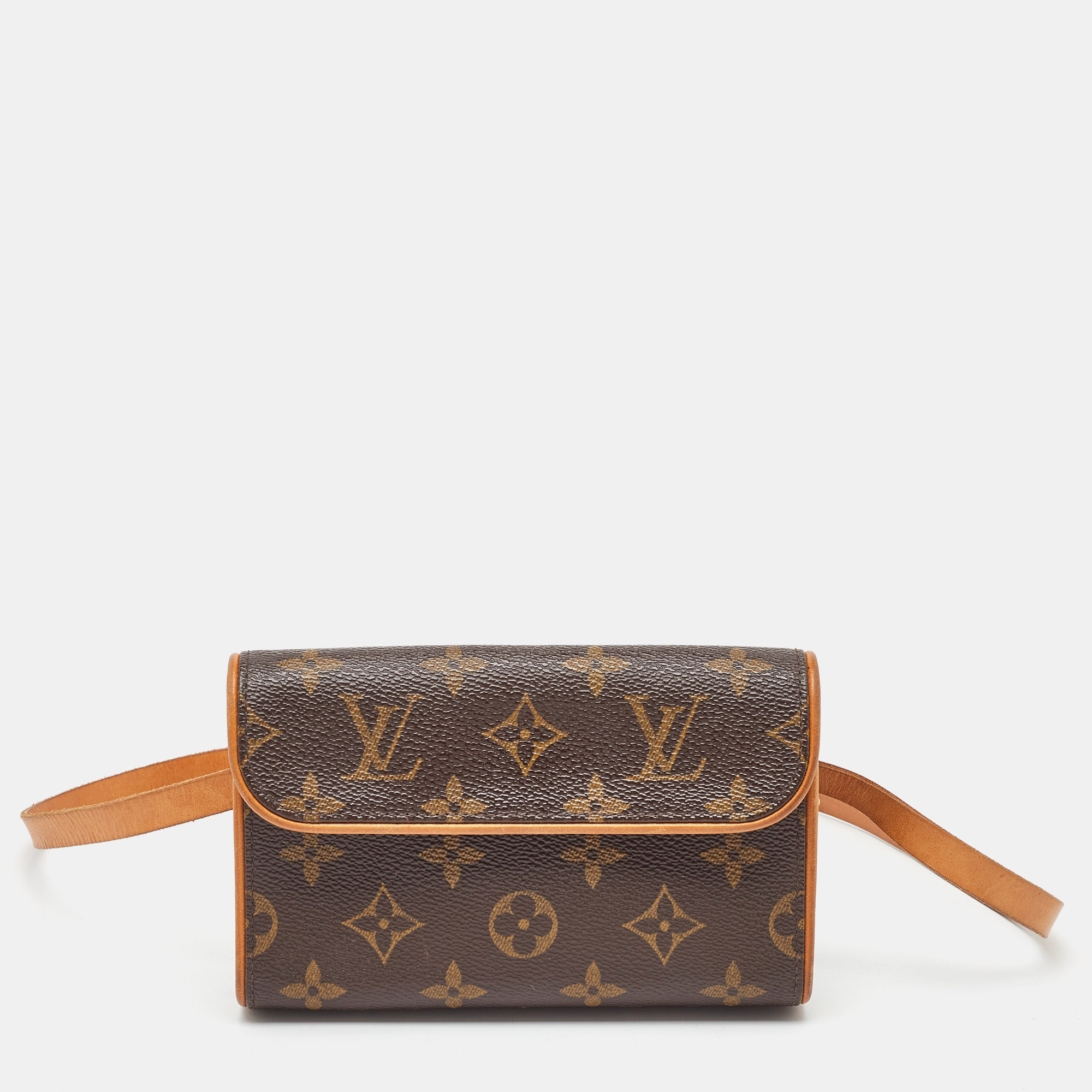Pre-owned Louis Vuitton Monogram Canvas Pochette Florentine Belt Bag In Brown