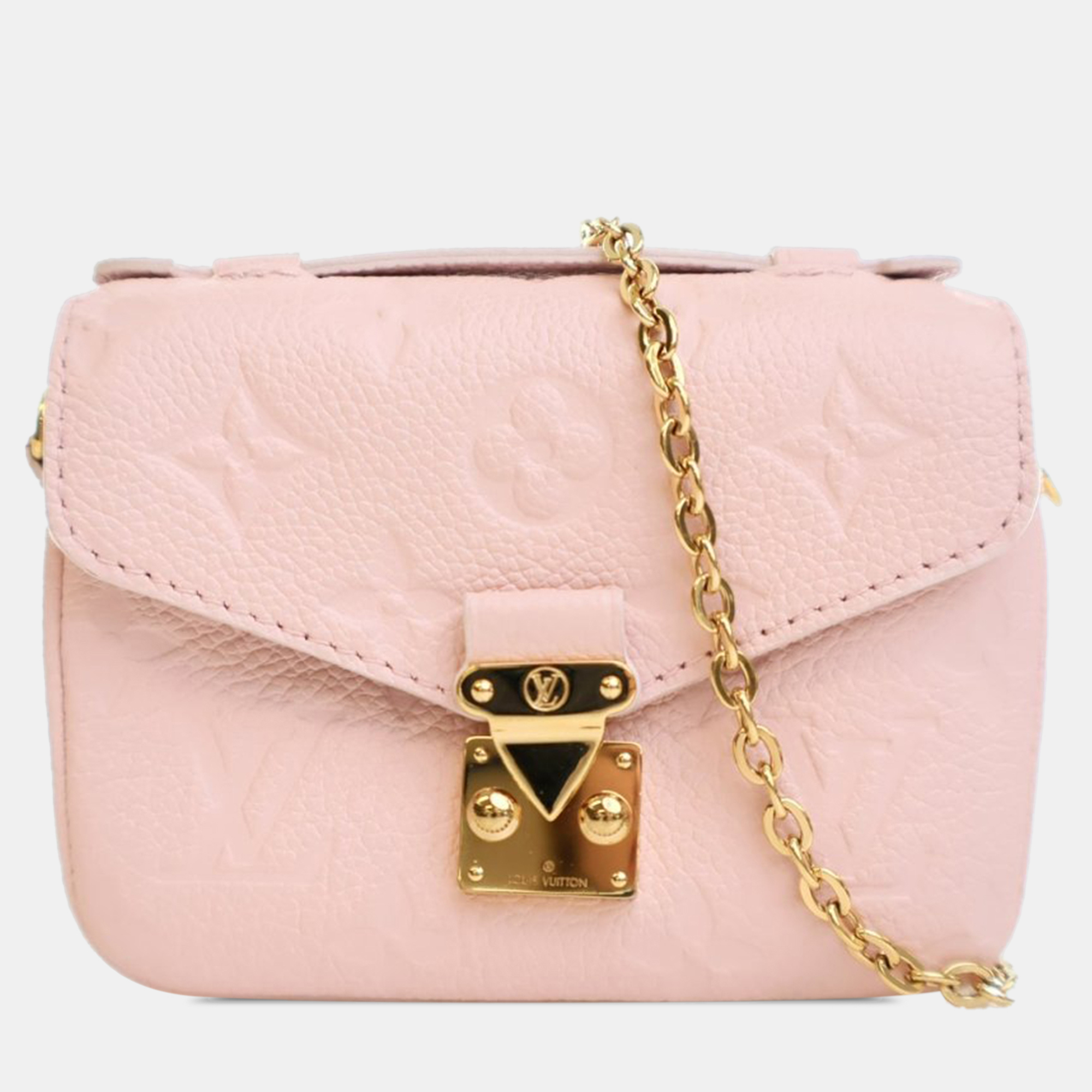 

Louis Vuitton Pink Monogram Empreinte Micro Pochette Metis