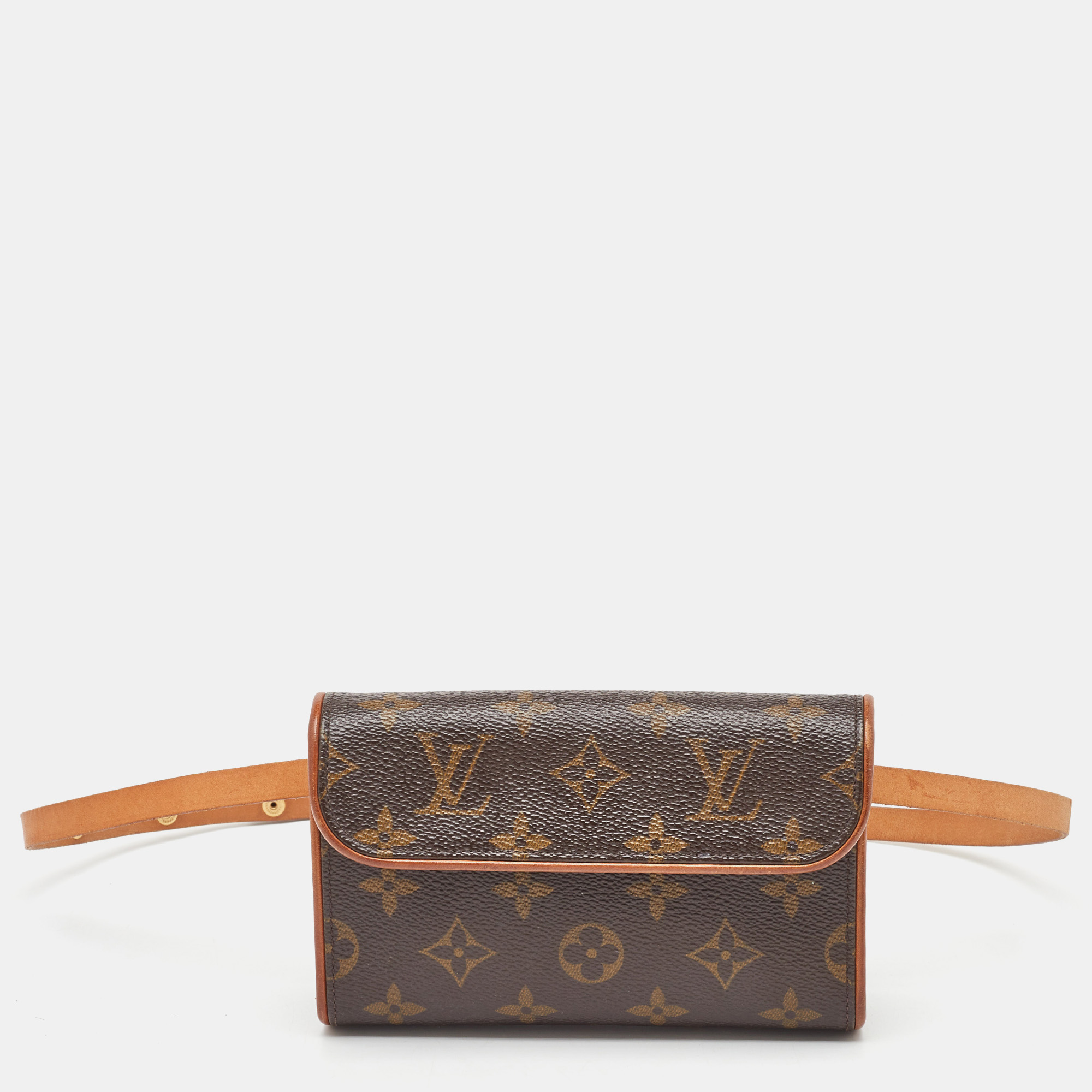 Pre-owned Louis Vuitton Monogram Canvas Pochette Florentine Belt Bag In Brown