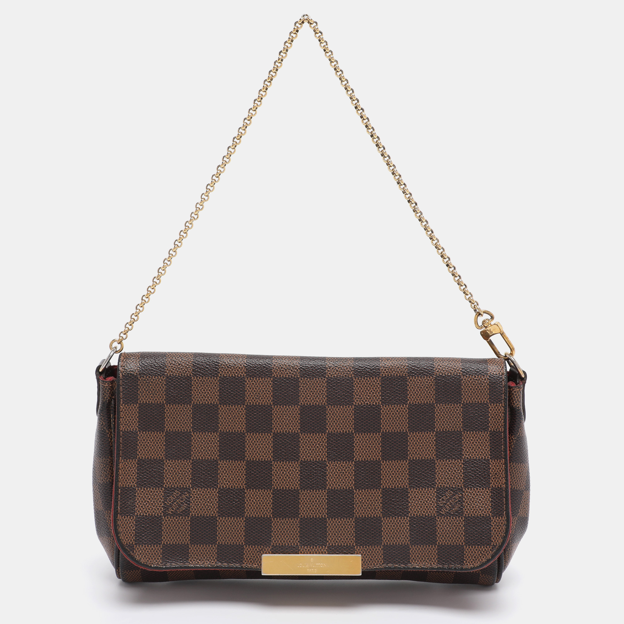 Pre-owned Louis Vuitton Damier Ebene Canvas Favorite Mm Bag In Brown
