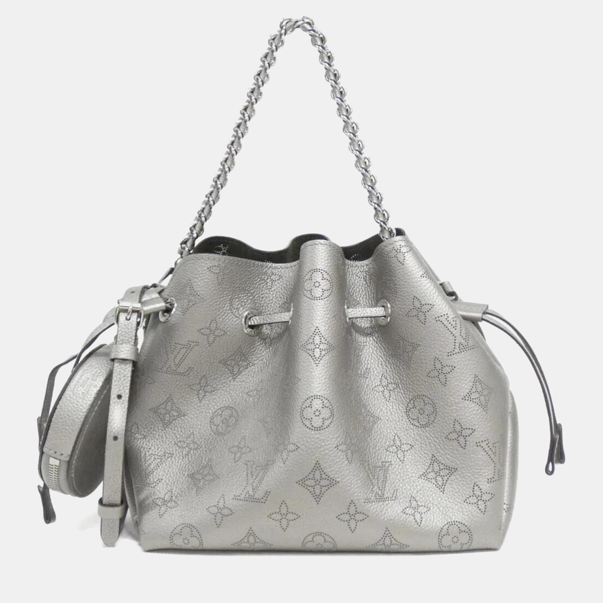 

Louis Vuitton Bella Metallic Grey Mahina Leather Shoulder Bag