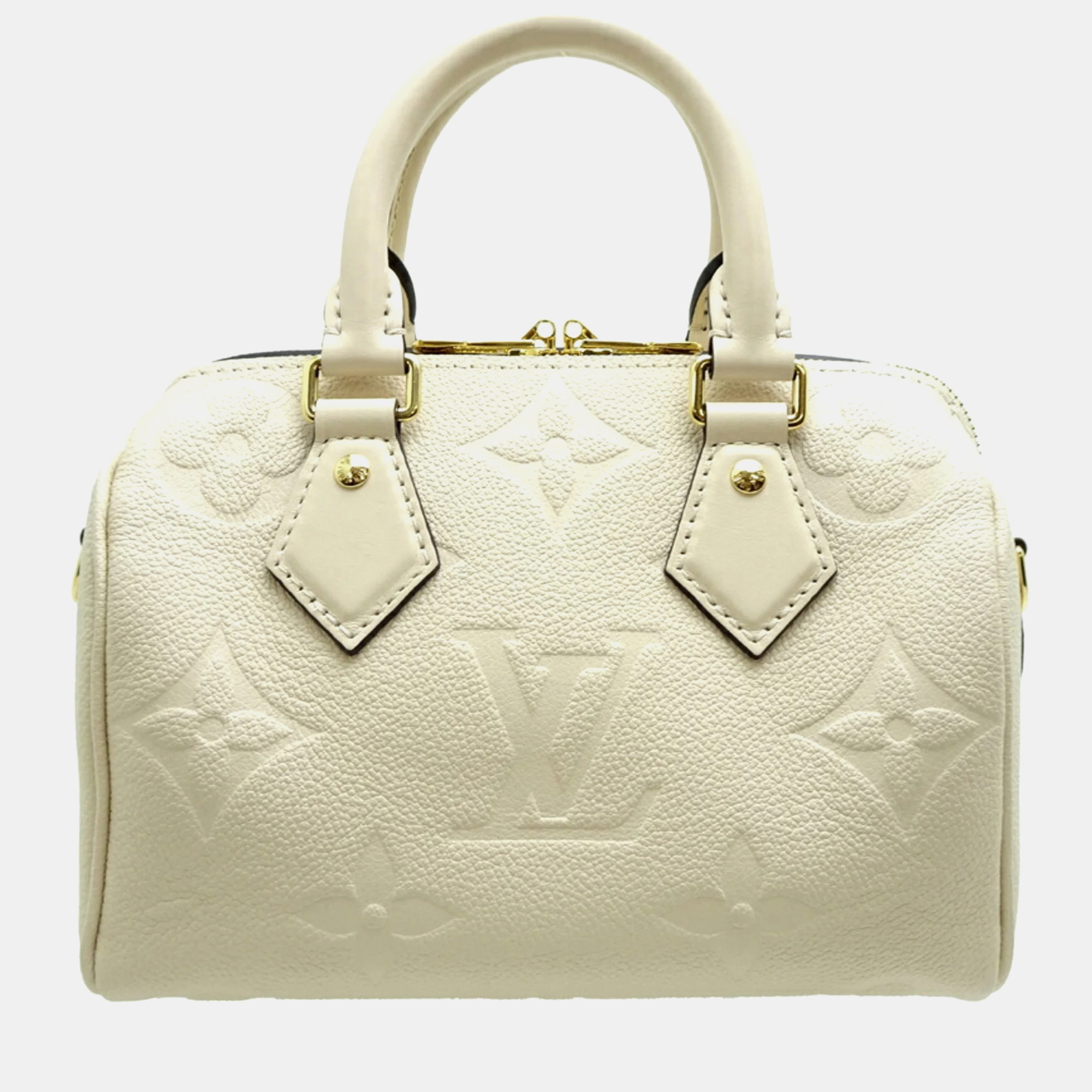 

Louis Vuitton Speedy Bandouliere 20 Cream Monogram Empreinte Leather Boston Bag