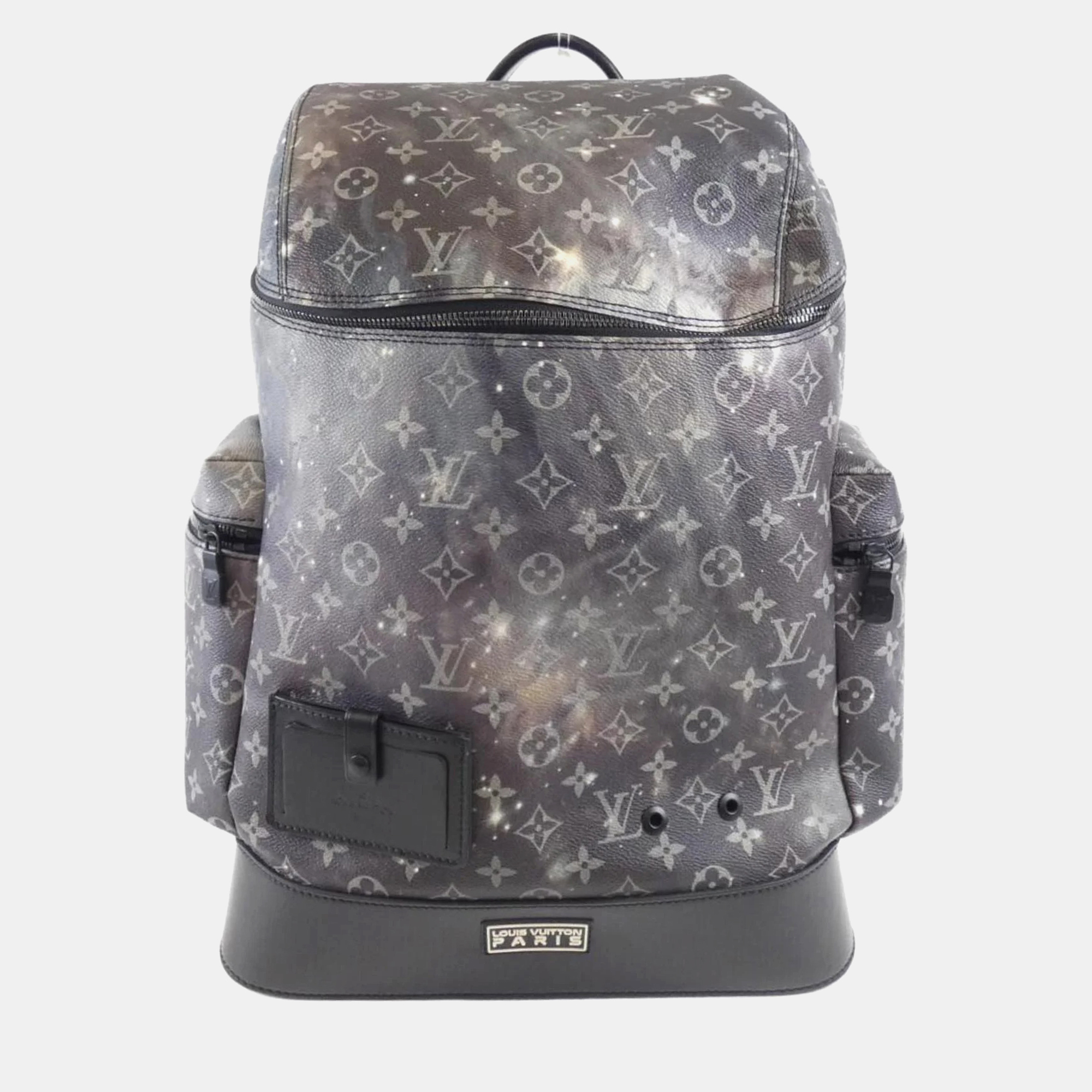 Pre-owned Louis Vuitton Monogram Galaxy Alpha Backpack In Black