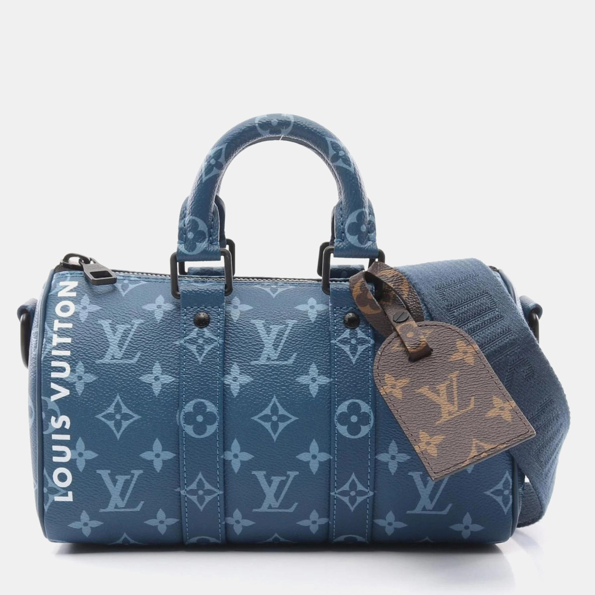 

Louis Vuitton Keepall Bandouliere 25 Blue Monogram Coated Canvas Shoulder Bag
