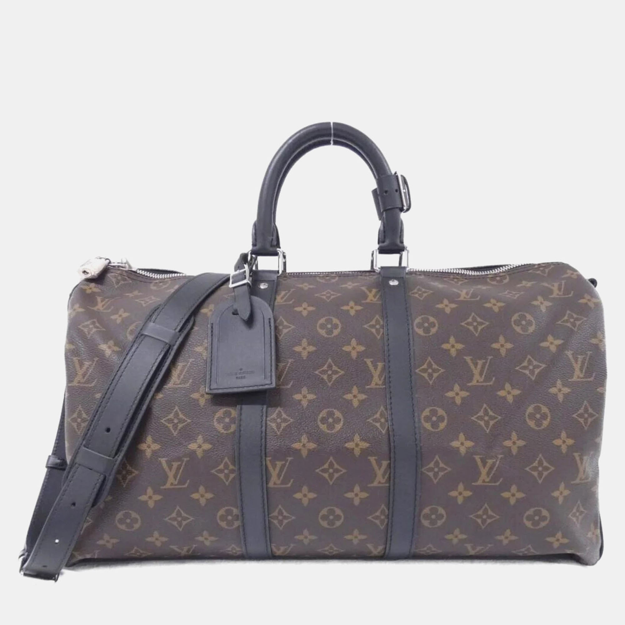

Louis Vuitton Monogram Macassar Keepall Bandouliere Boston Bag, Brown