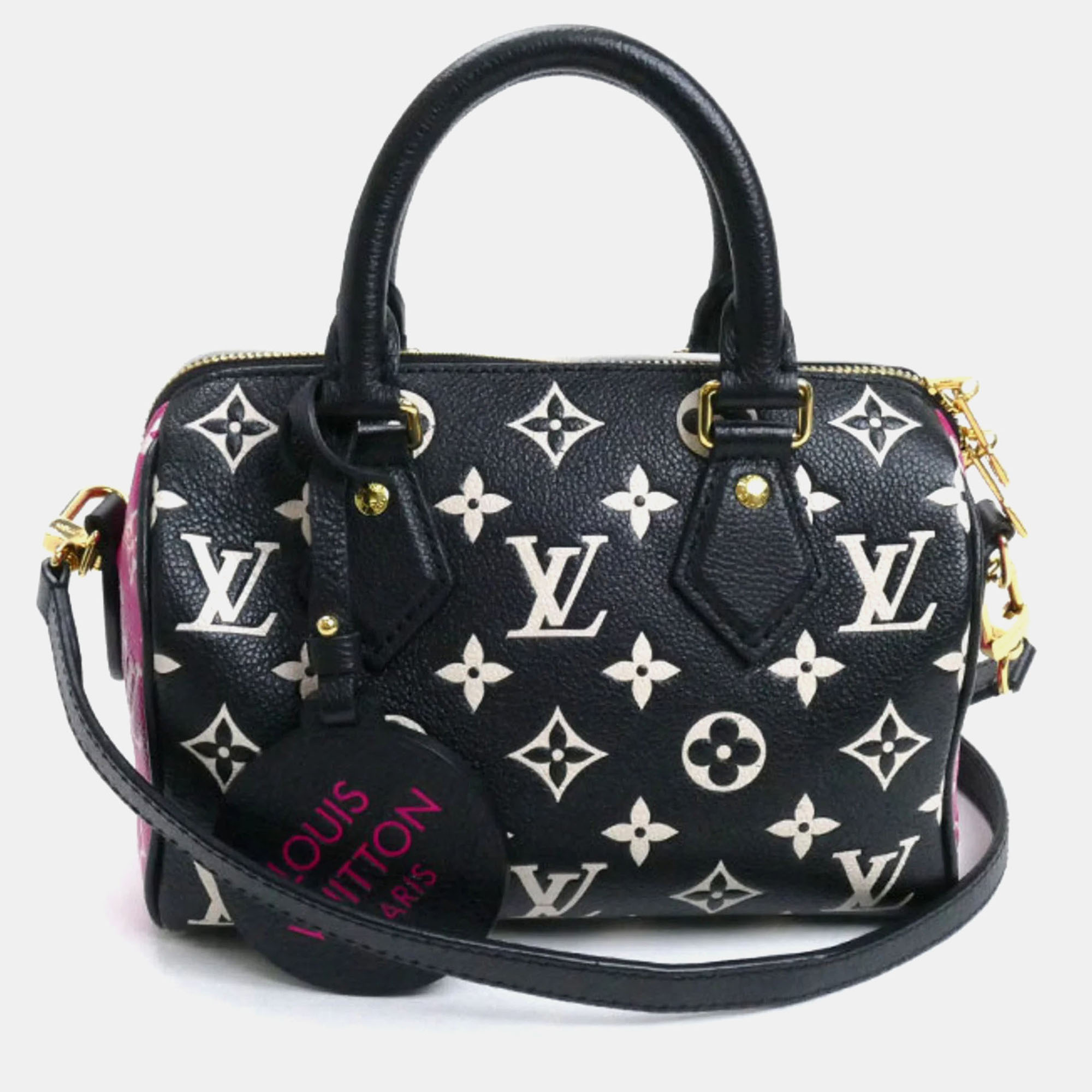 

Louis Vuitton Speedy Bandouliere 20 Boston Bag Monogram Empreinte Black White Pink, Multicolor