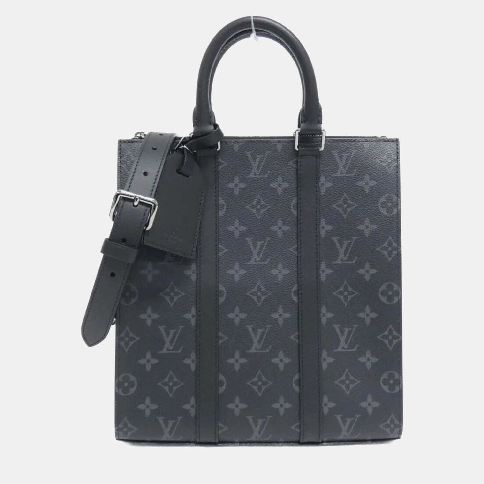 

Louis Vuitton Monogram Eclipse Sac Plat Cross Handbag, Black