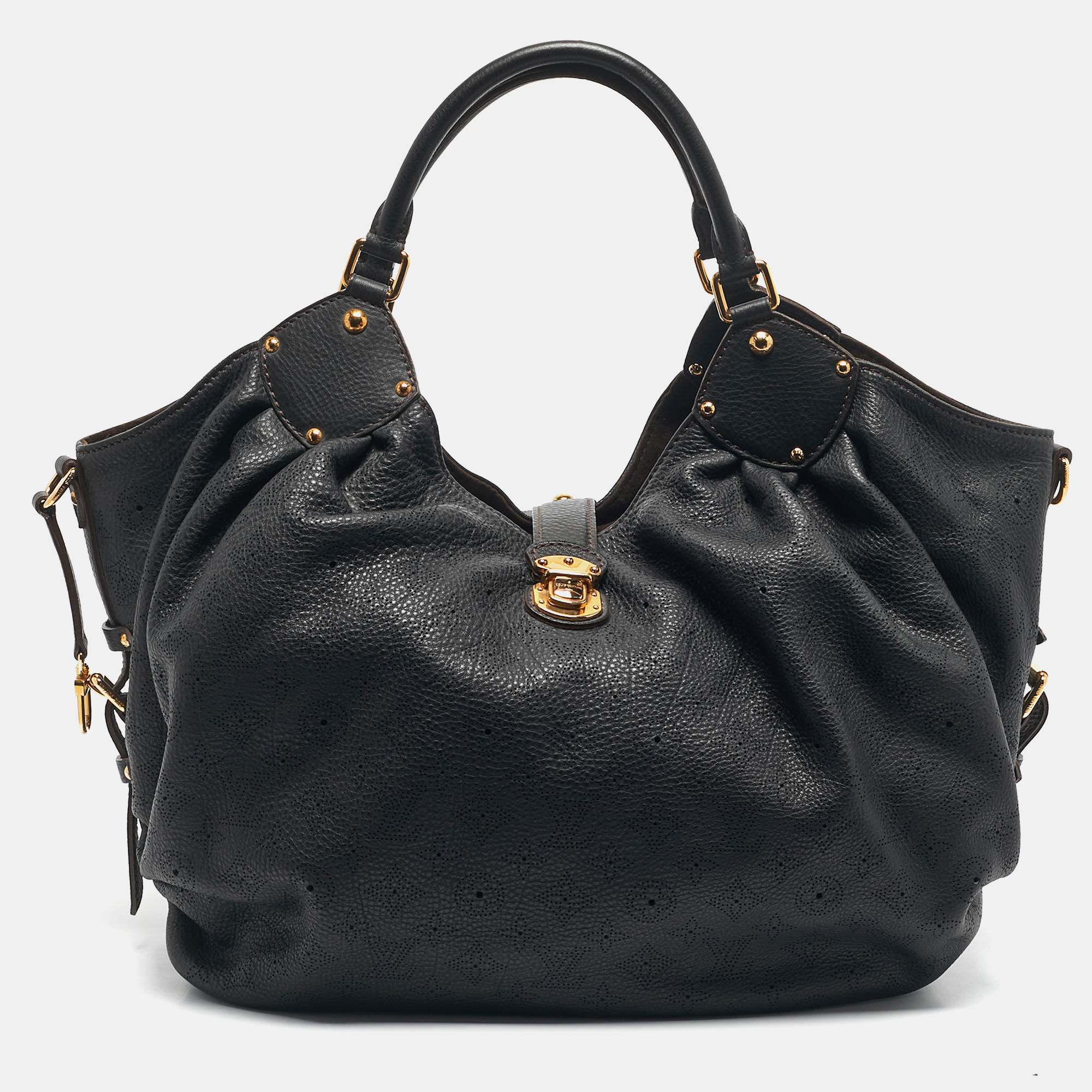 

Louis Vuitton Black Monogram Mahina Leather Surya  Bag