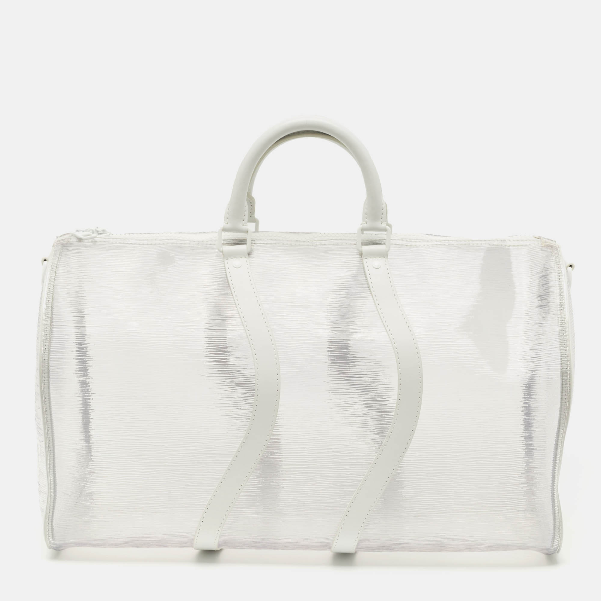 Pre-owned Louis Vuitton Transparent Epi Pvc Wavy Keepall Bandouliere 50 Bag