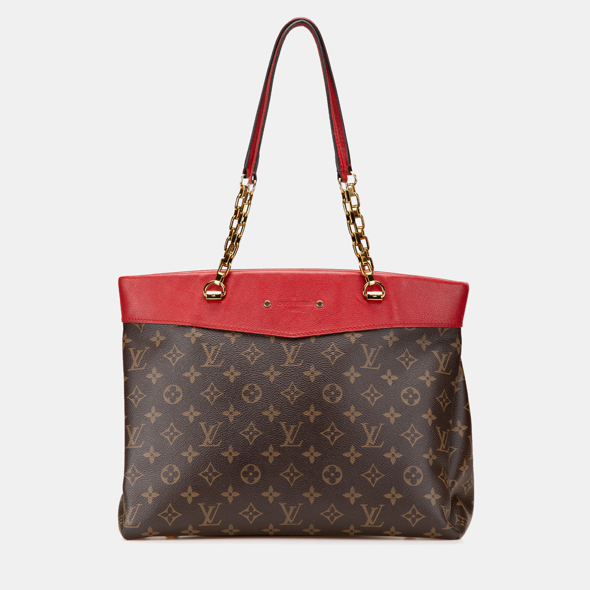

Louis Vuitton Brown/Red Monogram Pallas Shopper