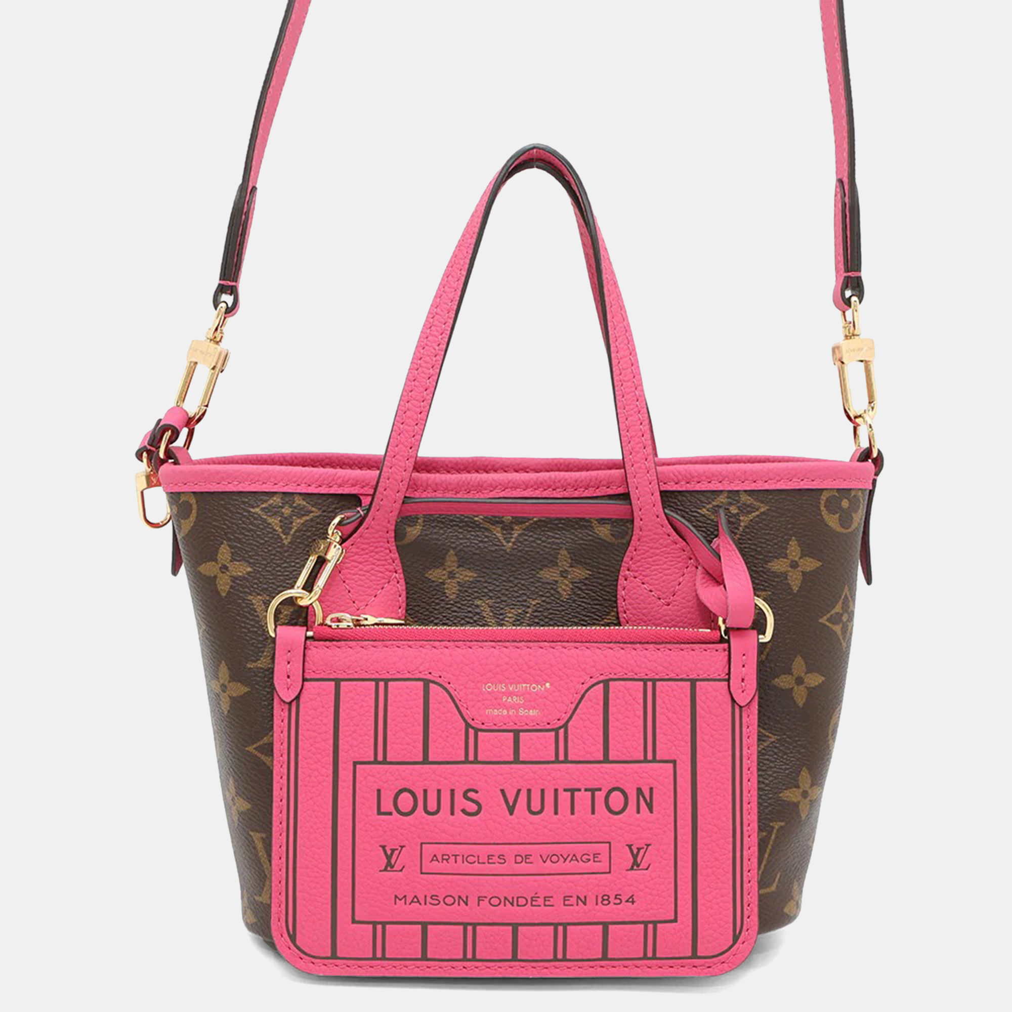 

Louis Vuitton Neverfull Inside Out Rose Buffalo Pondichery Leather/Brown Monogram Size Bb