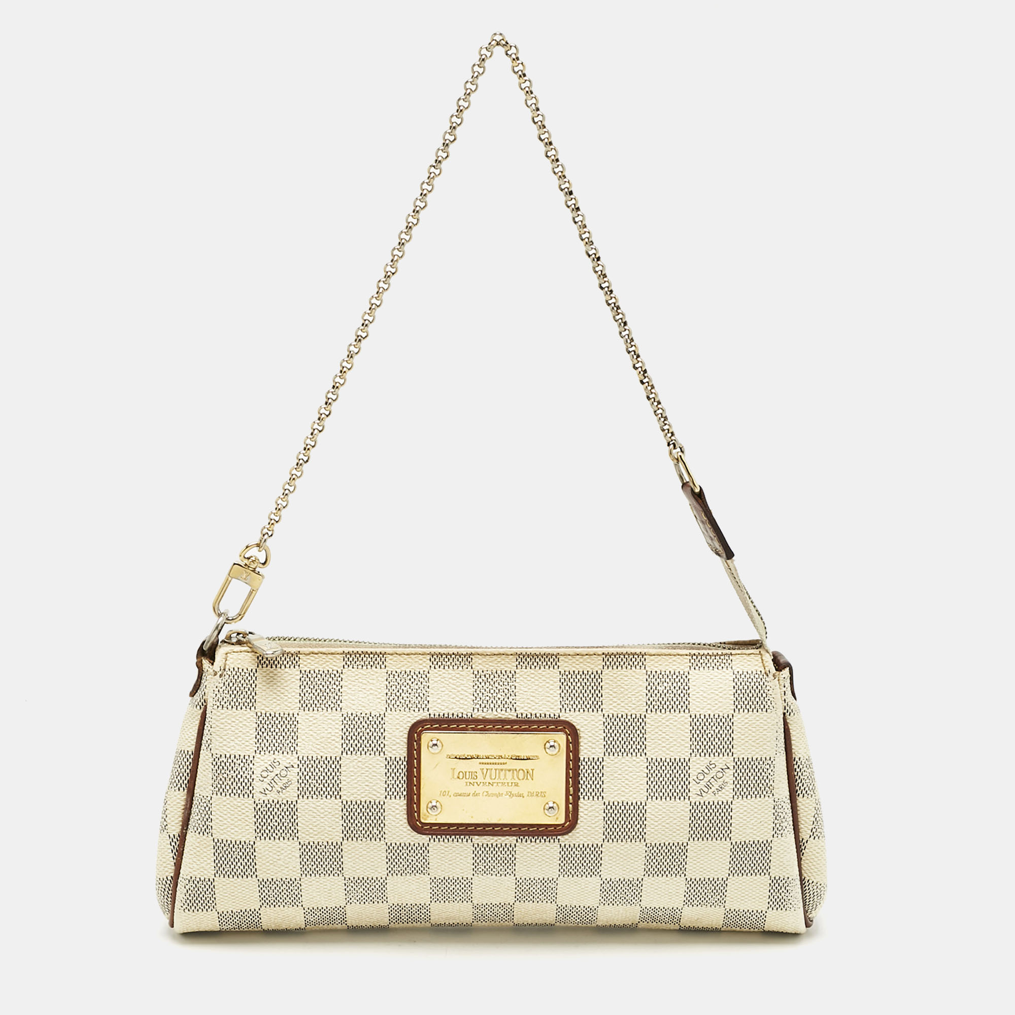 

Louis Vuitton Damier Azur Canvas Eva Pochette Bag, White