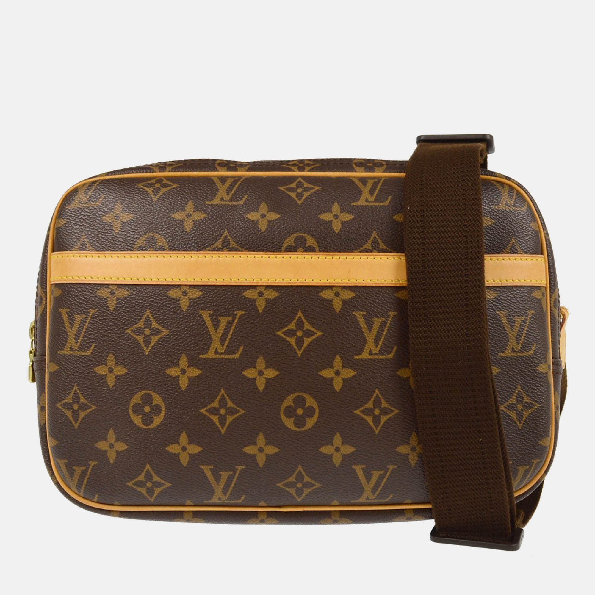 

Louis Vuitton Monogram Reporter PM Shoulder Bag, Brown