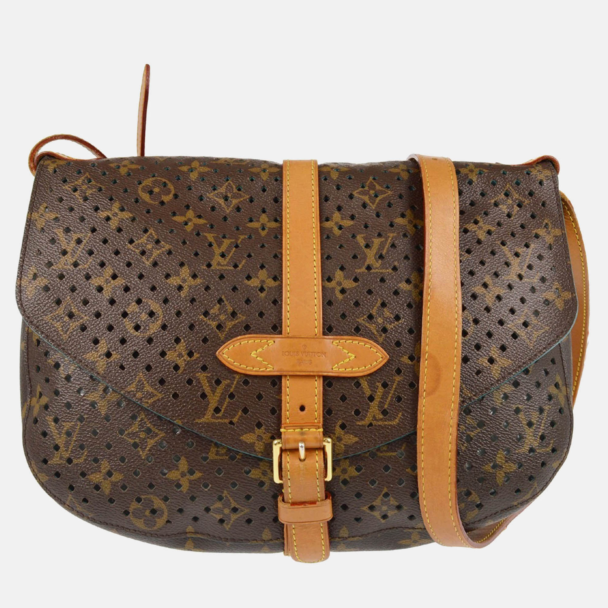 

Louis Vuitton Saumur 30 Perforated Monogram Canvas Shoulder Bag, Blue