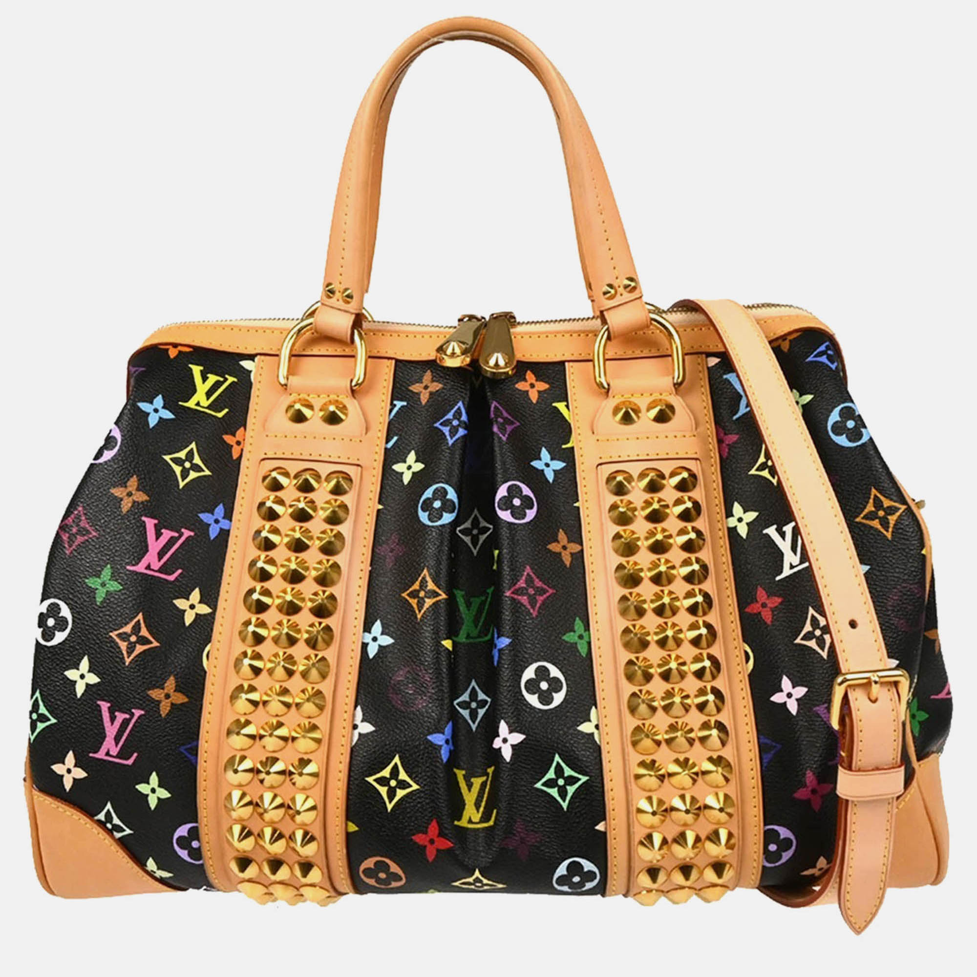 

Louis Vuitton Courtney GM Black Multicolor Canvas Handbag