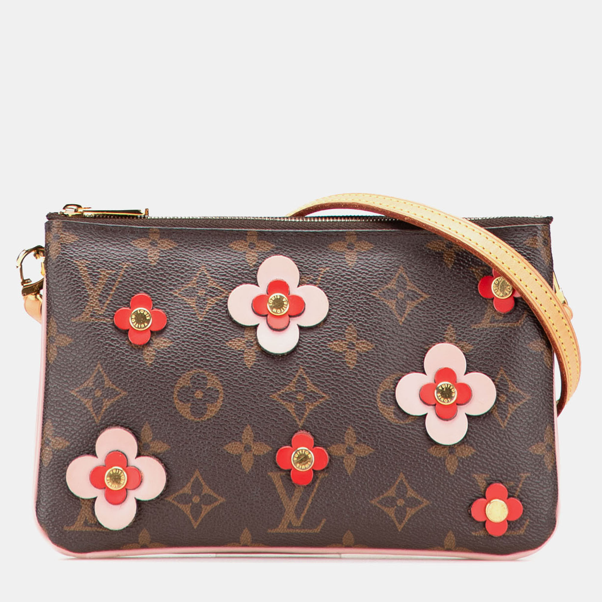 

Louis Vuitton Brown Monogram Blooming Flowers Double Zip Pochette