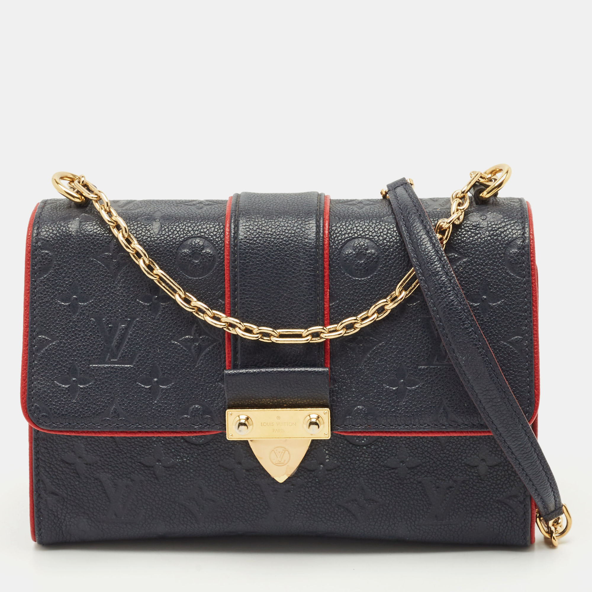 

Louis Vuitton Marine Rouge Monogram Empreinte Leather Saint Sulpice PM Bag, Navy blue