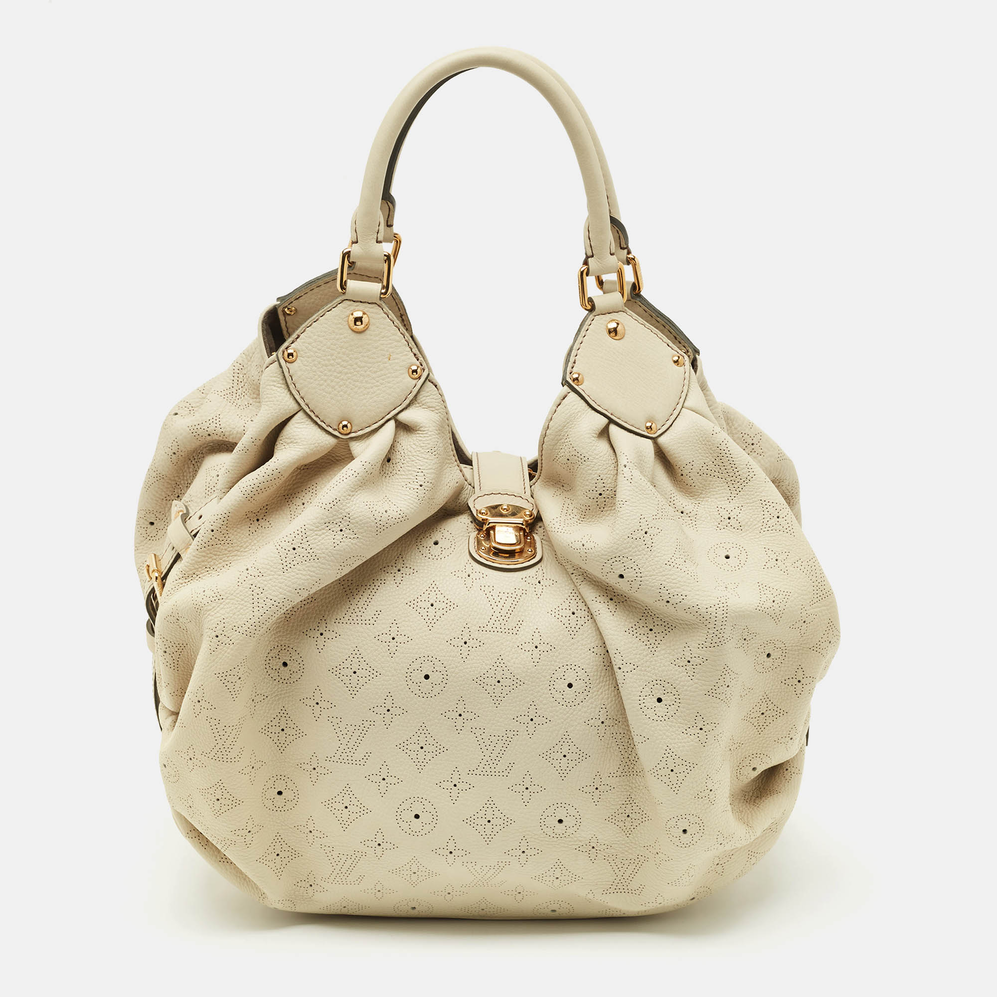 

Louis Vuitton Lin Monogram Mahina Leather Surya  Bag, Beige