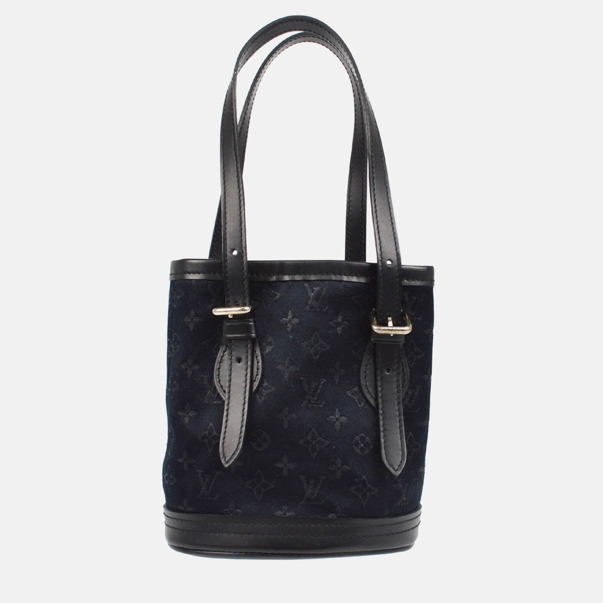 

Louis Vuitton Little Bucket Black Monogram Satin Handbag