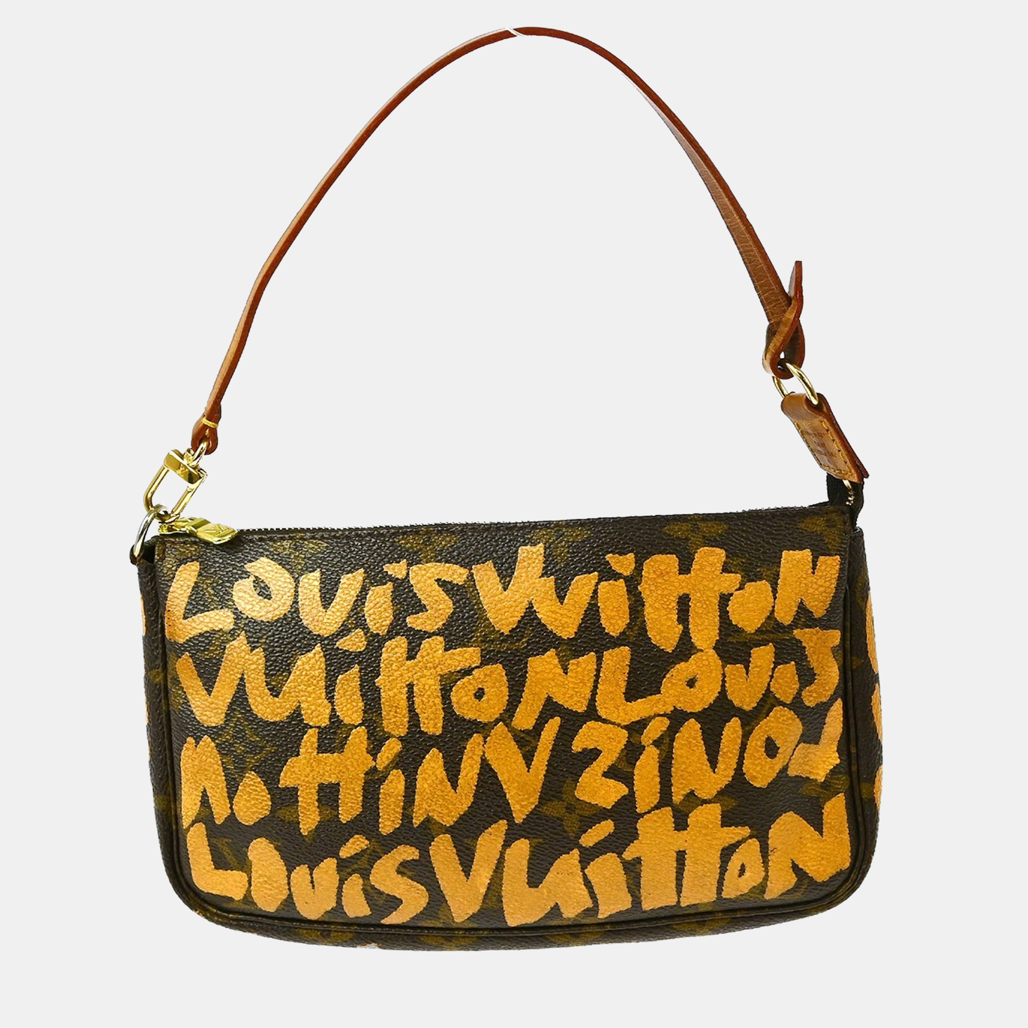 

Louis Vuitton khaki Graffiti Pochette Accessoires Handbag, Brown