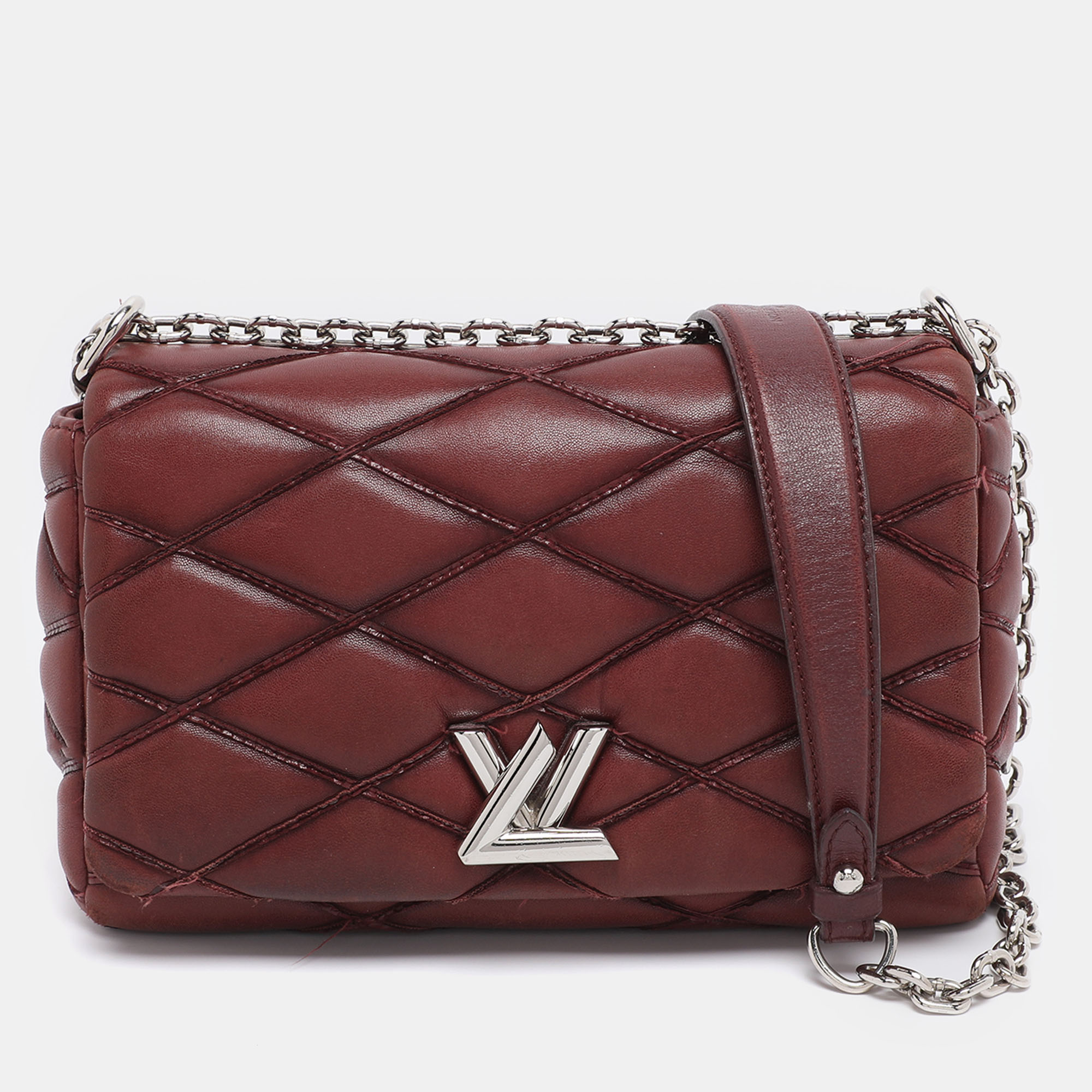 

Louis Vuitton Bordeaux Malletage Leather GO-14 PM Bag, Burgundy
