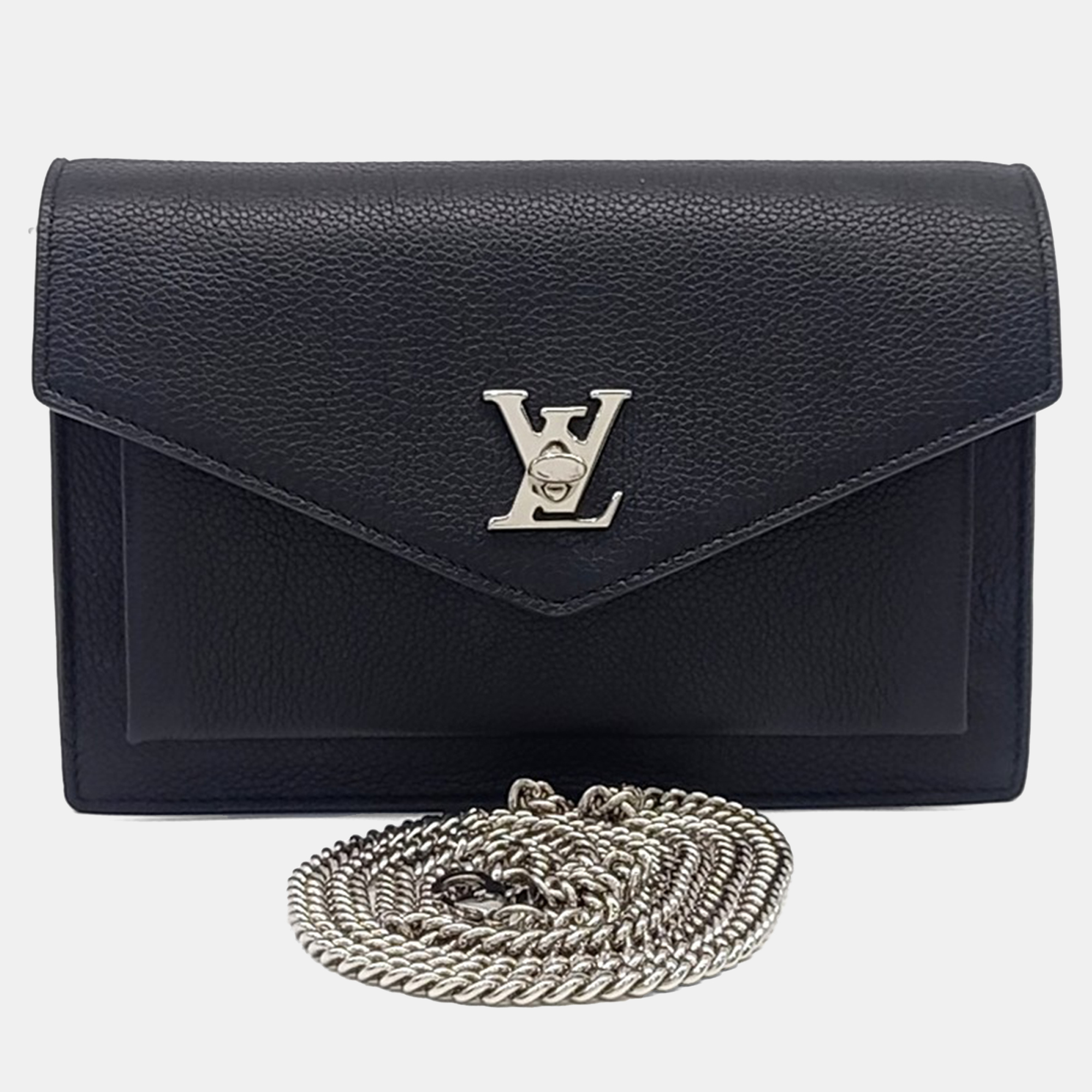 

Louis Vuitton Black Leather Pochette My Lock Me Chain Crossbody Bag