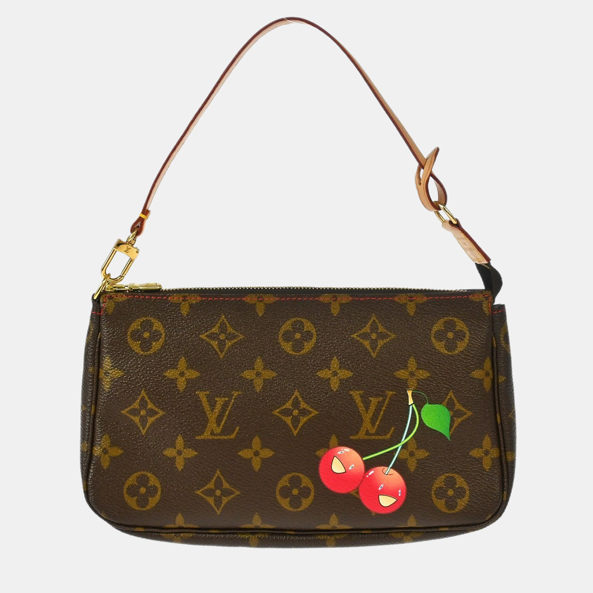 

Louis Vuitton Monogram Cherry Pochette Accessoires Handbag, Brown