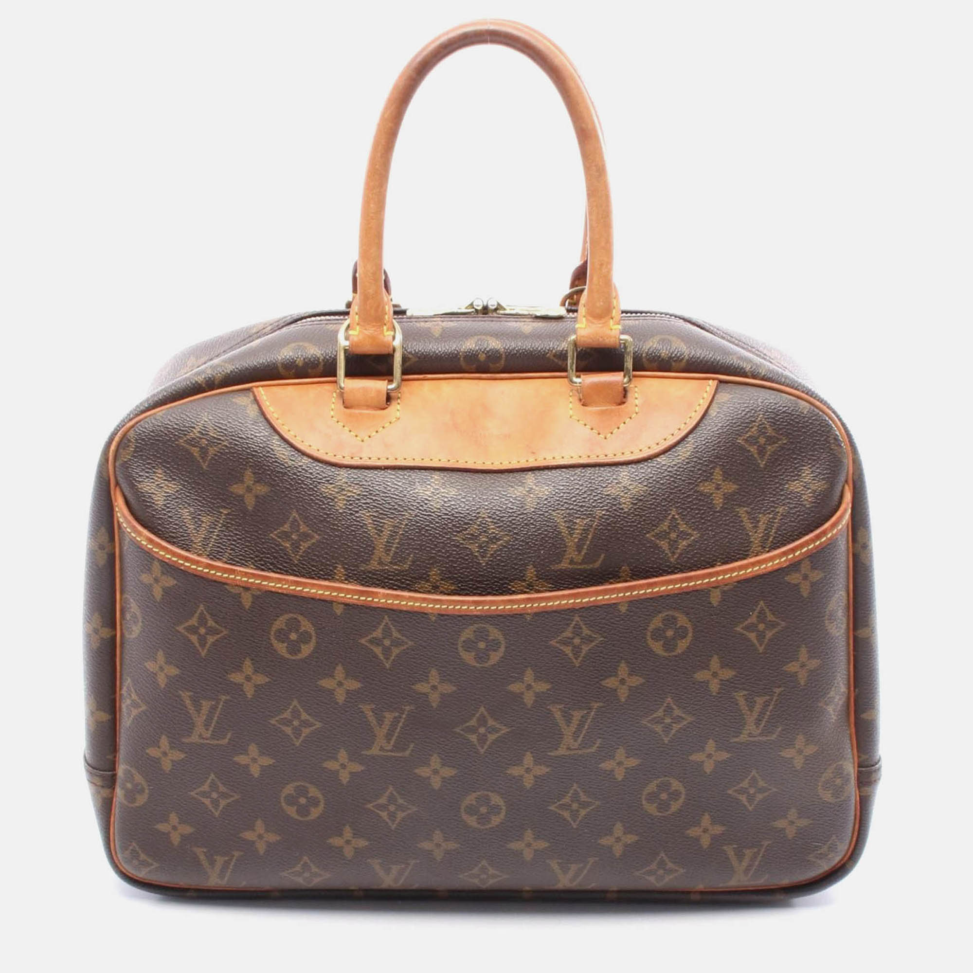 

Louis Vuitton Deauville Bowling Vanity Handbag Monogram Canvas Brown